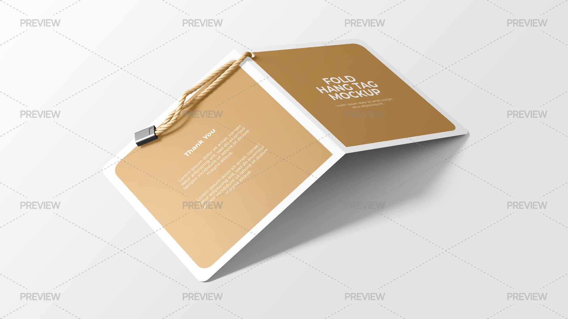 Cover Fold Hang Tag Label Mockup - Graphics | Motion Array
