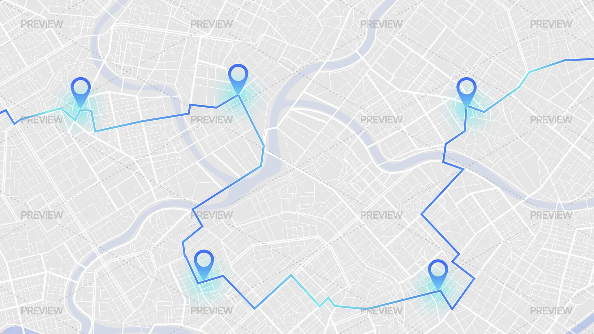 Direction Path GPS Navigation Route - Graphics | Motion Array