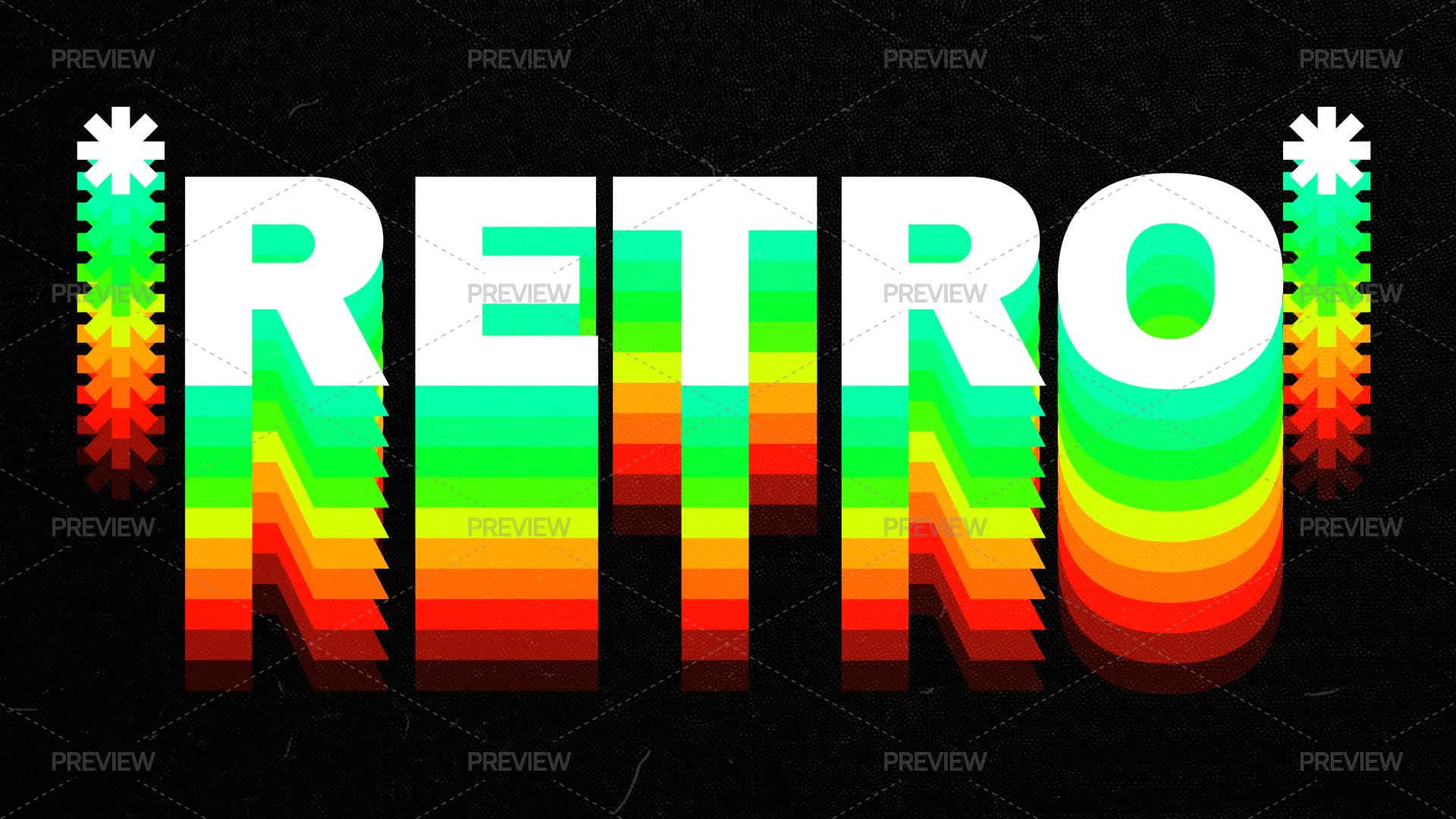 Retro Stack Text Effect - Graphics | Motion Array