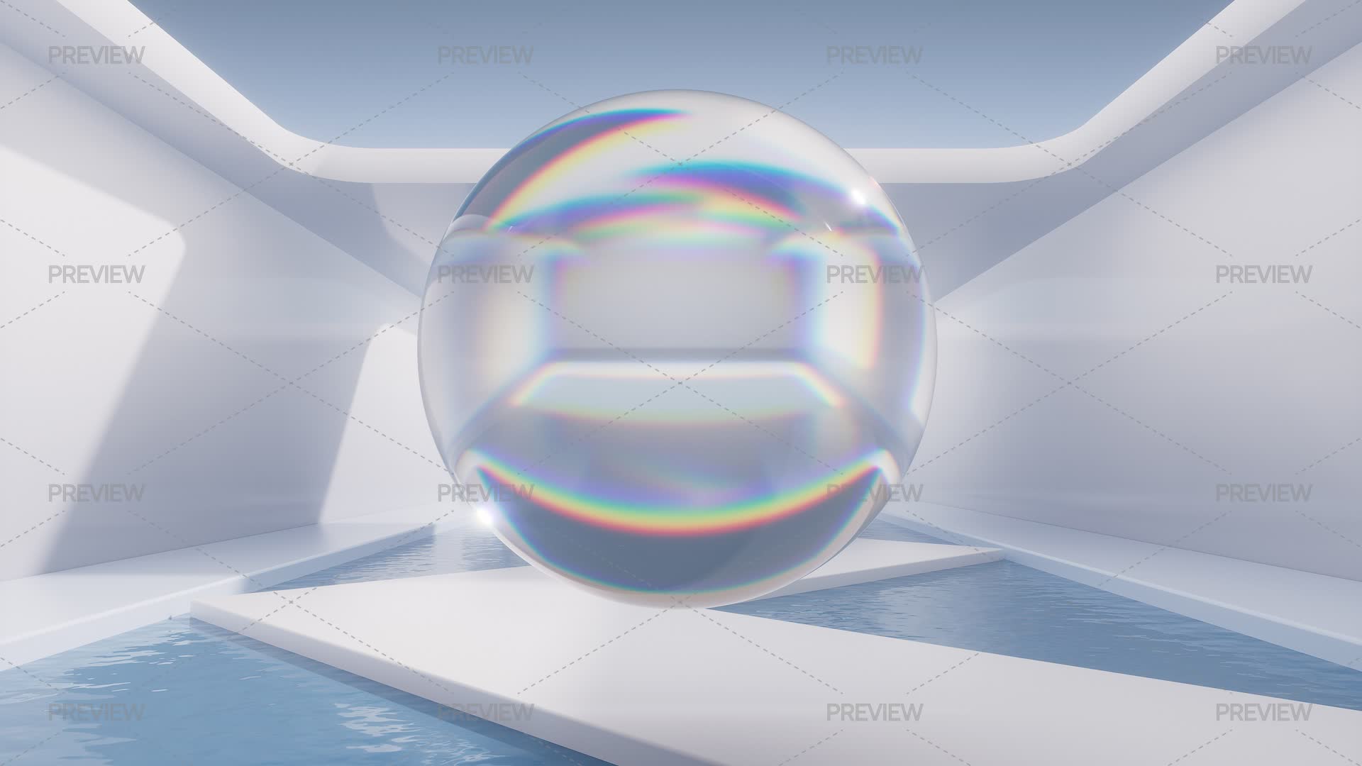 Minimal Empty Room With Water - Graphics | Motion Array