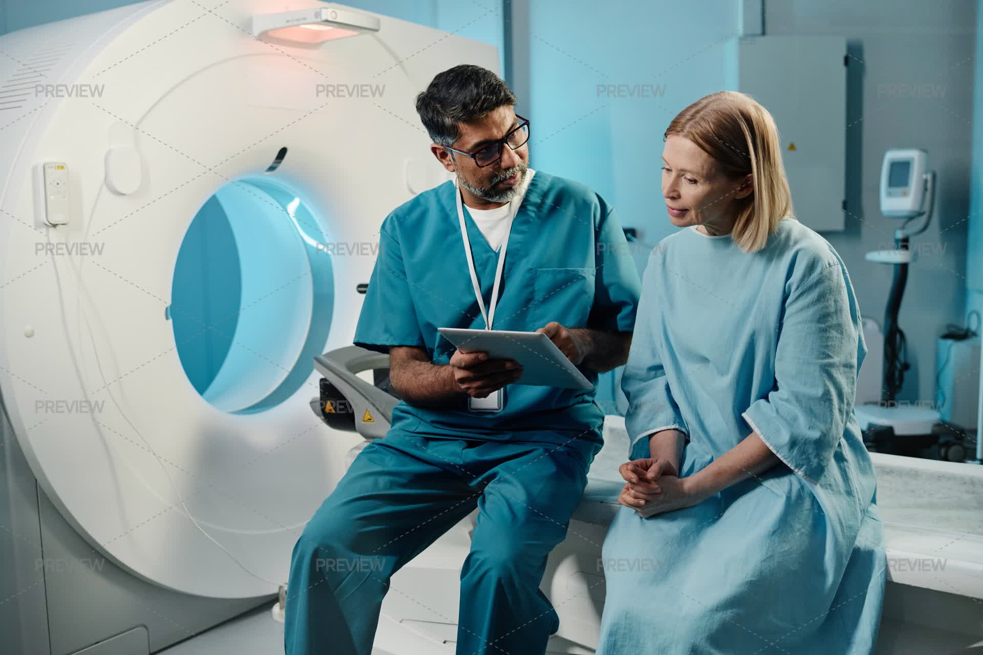 Shant Radiographer Radiographer Consulting Female Patient - Stock Photos | Motion Array