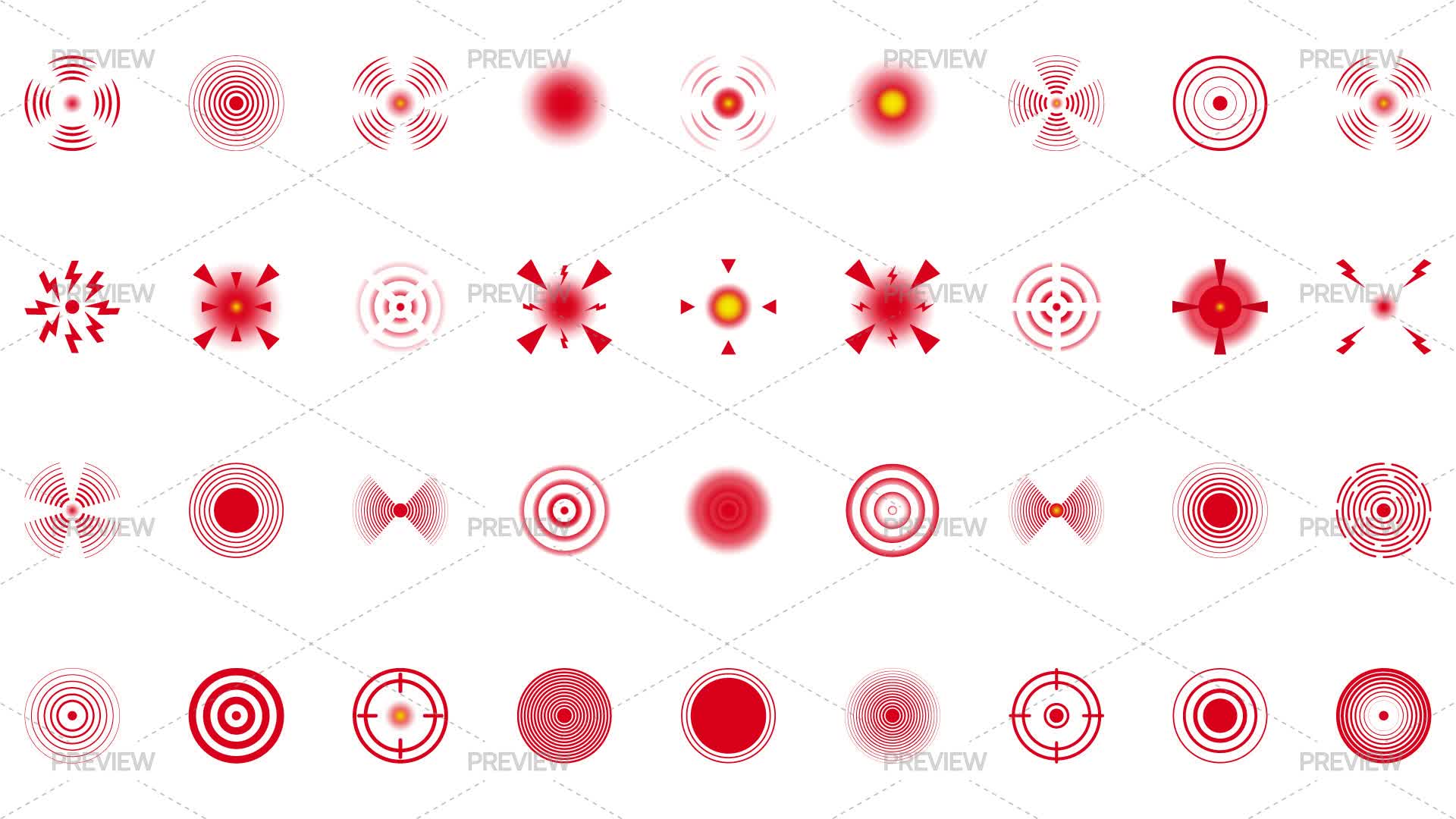 Red Pulse And Target Indicators - Graphics | Motion Array