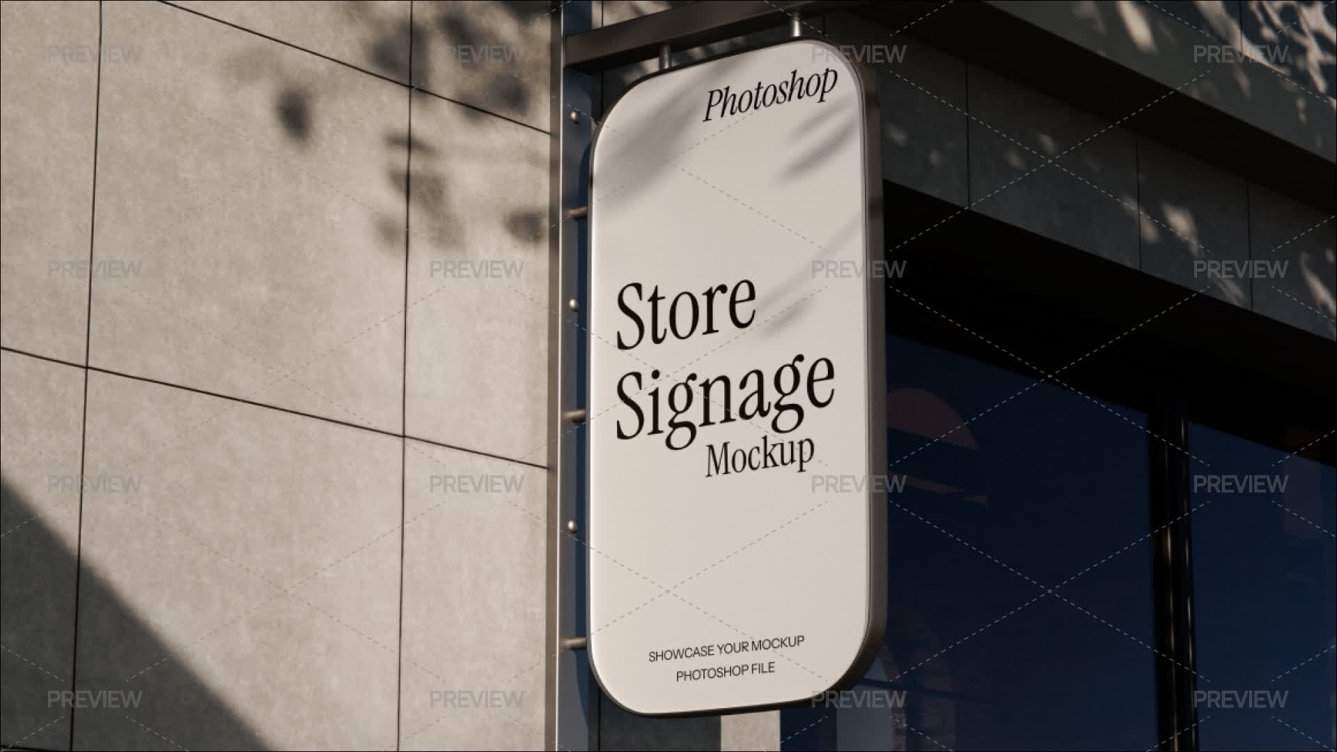 High Resolution Storefront Sign Storefront Signage Mockup by Pitstud - Graphics | Motion Array