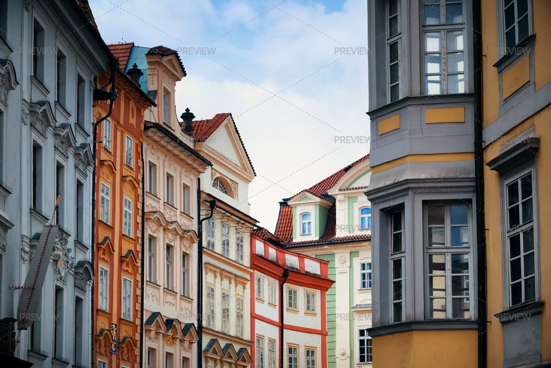 Old Town Square Buildings - Stock Photos | Motion Array
