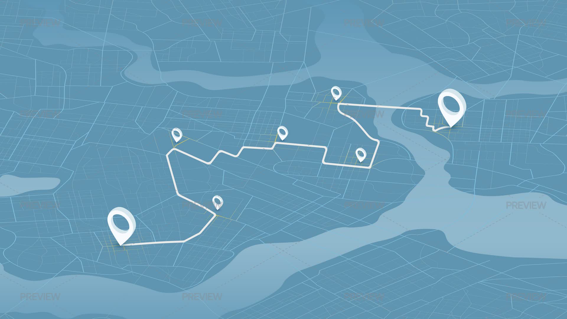 Automatic Route Graphics GPS Navigation Route - Graphics | Motion Array