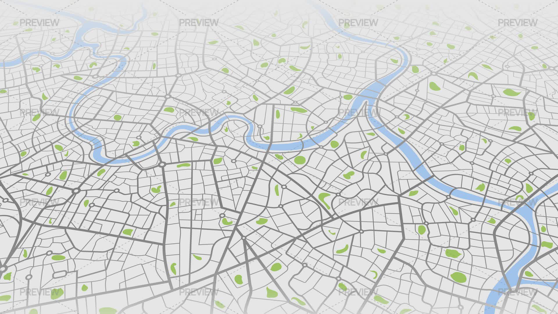 Geolocation Map With River And Grid - Graphics | Motion Array