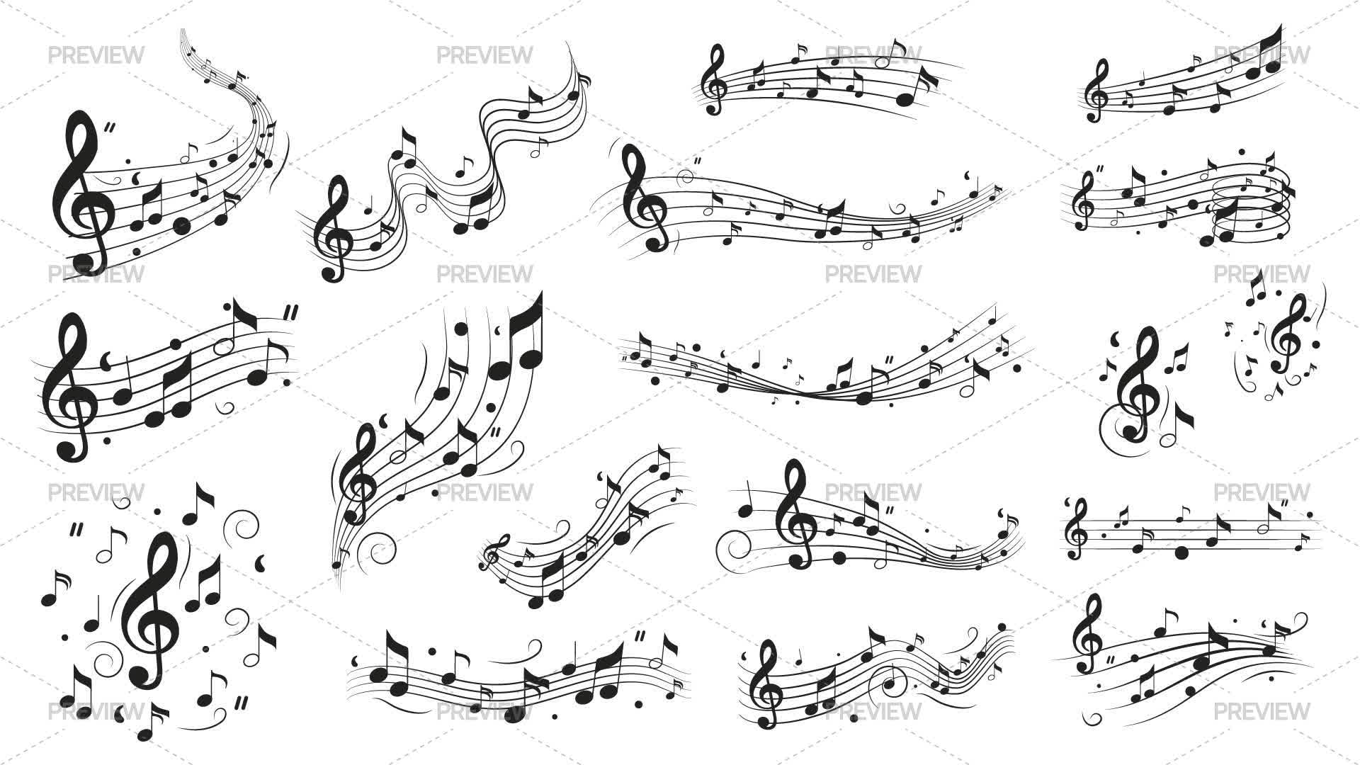Musical Notes Graphicsertical Musical Notes - Graphics | Motion Array