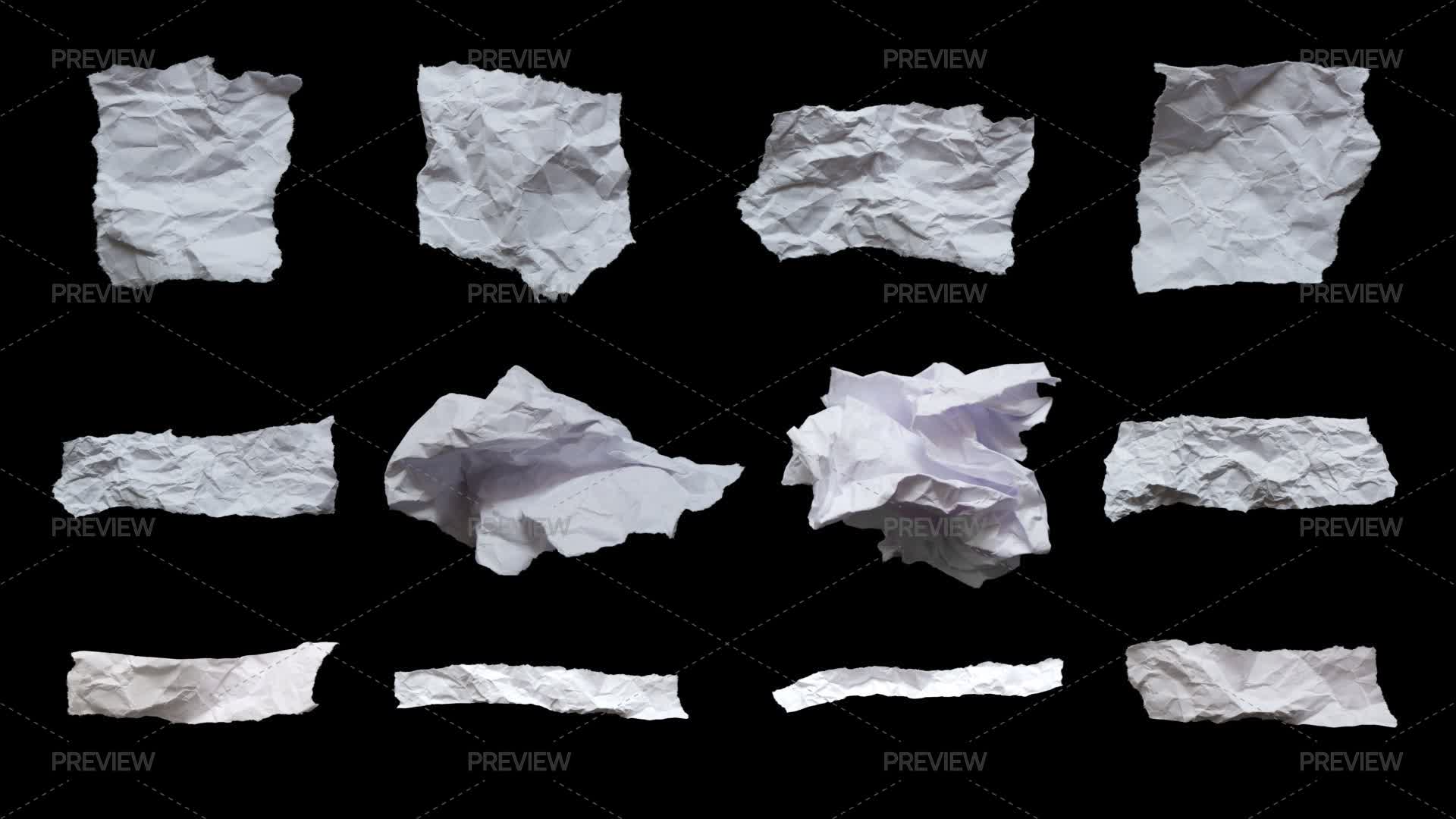 Crumpled Paper Graphics Crumpled Paper Pieces by RGBA - Graphics | Motion Array