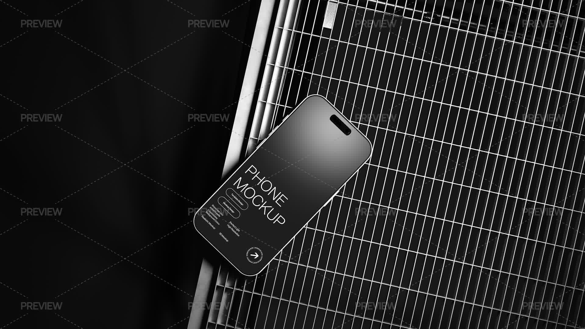 Phone Mockup On Grid Surface by eastgraphic - Graphics | Motion Array