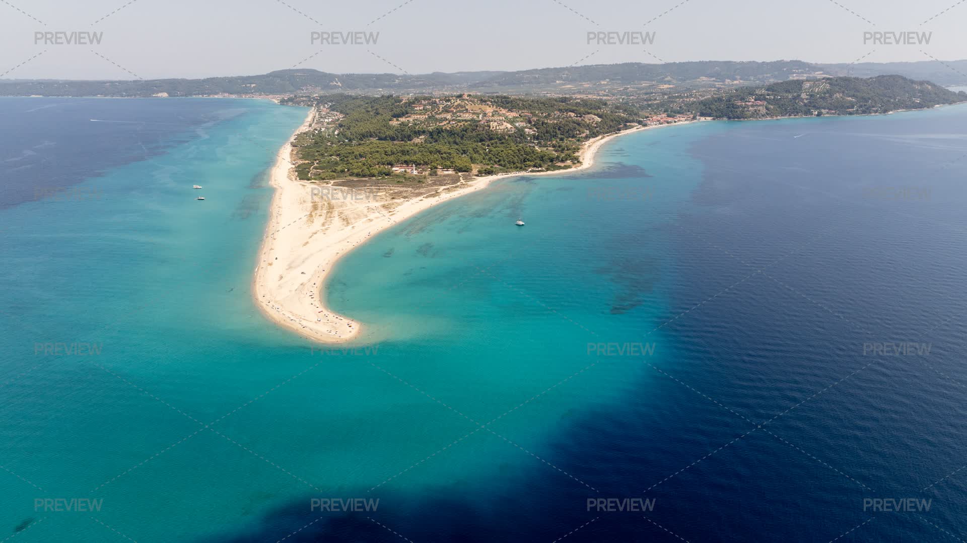 Aerial View Of Possidi Cape, Kassandra Peninsula, Halkidiki, Greece ...