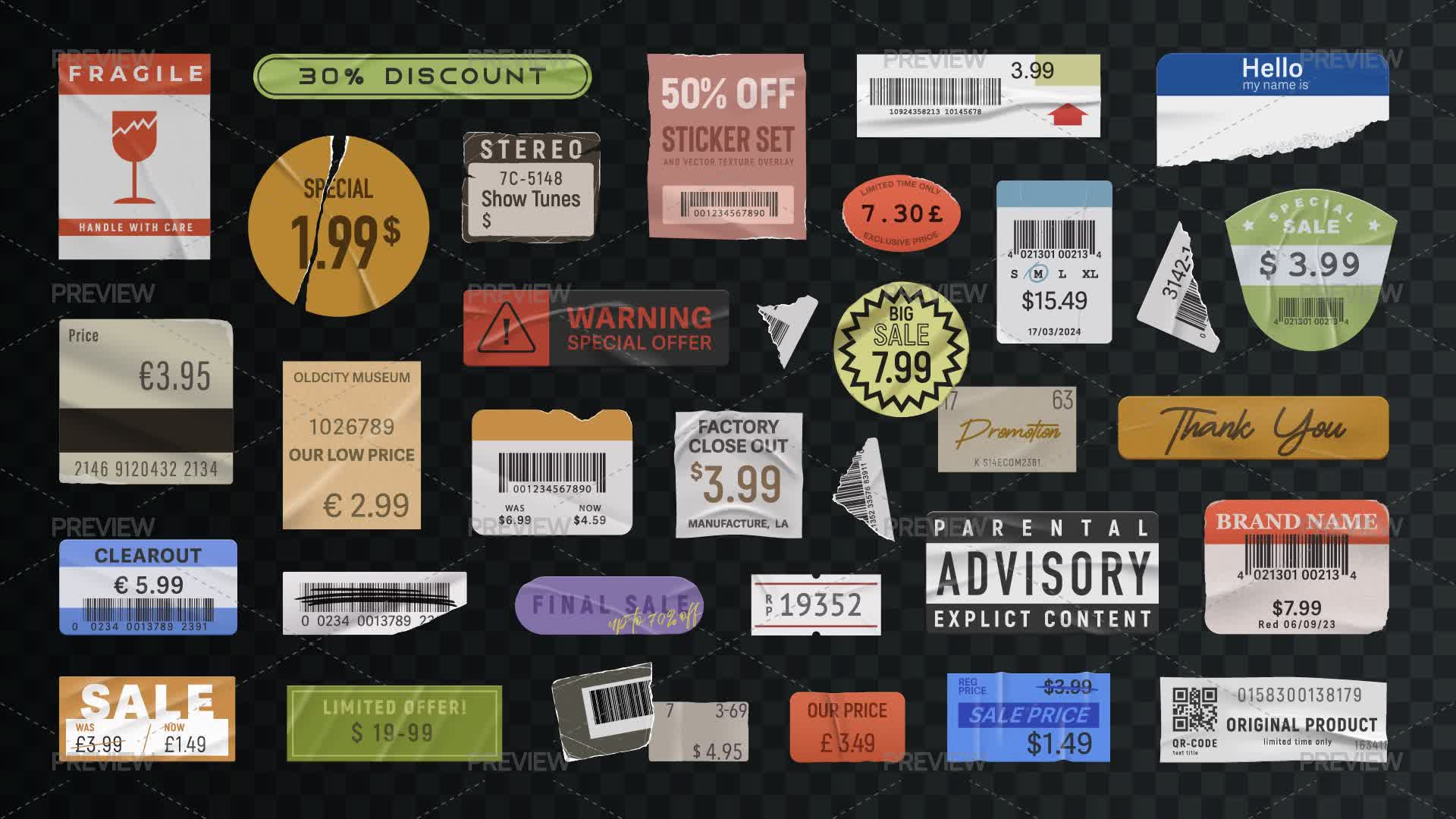Tag Form Sticker Tag And Label Stickers by Valedi - Graphics | Motion Array
