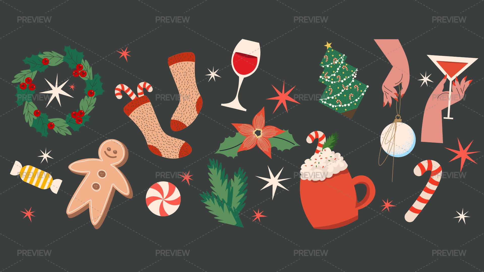 Christmas Holiday Elements - Graphics | Motion Array