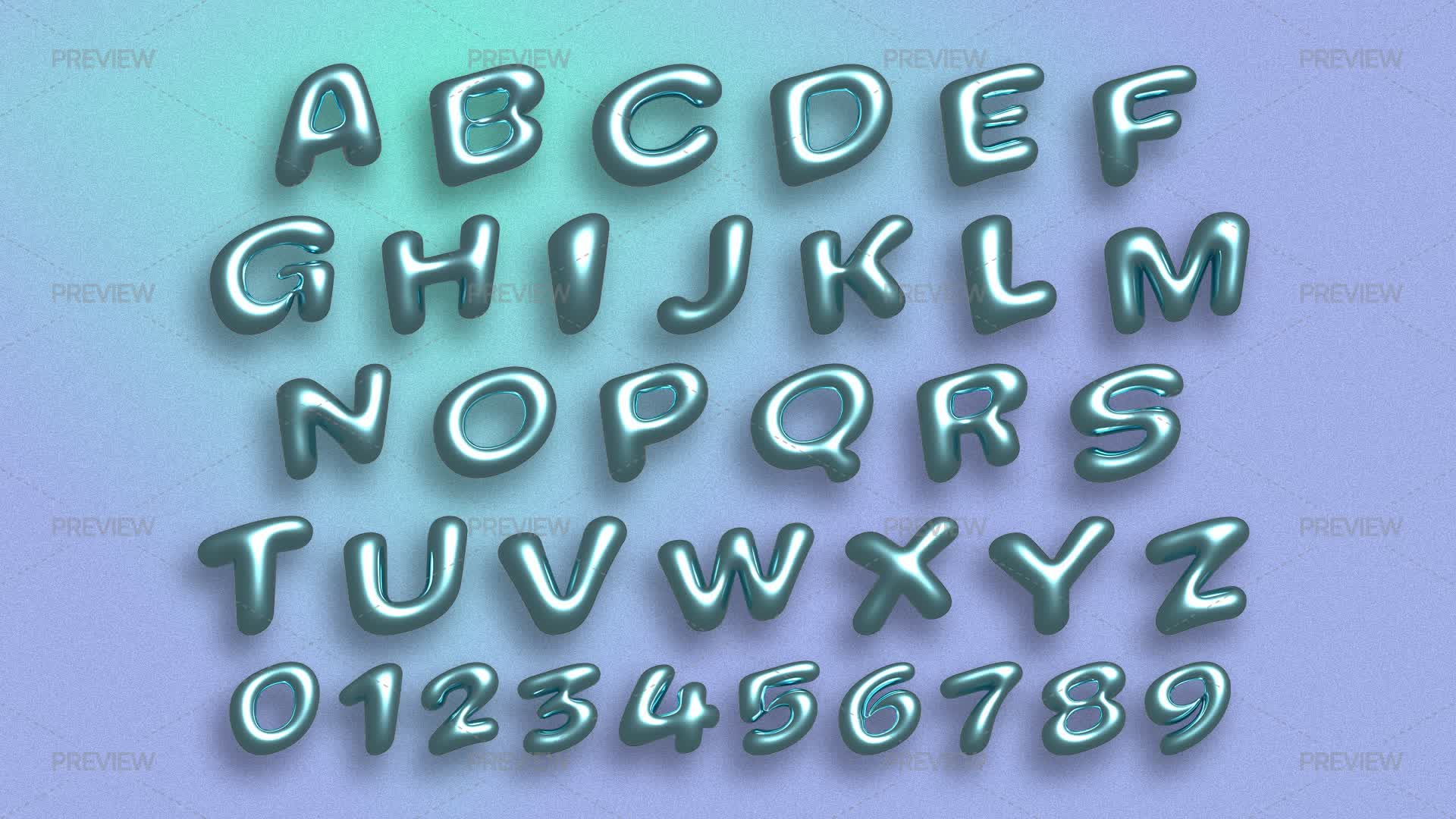 Inflated Letters And Numbers - Graphics | Motion Array