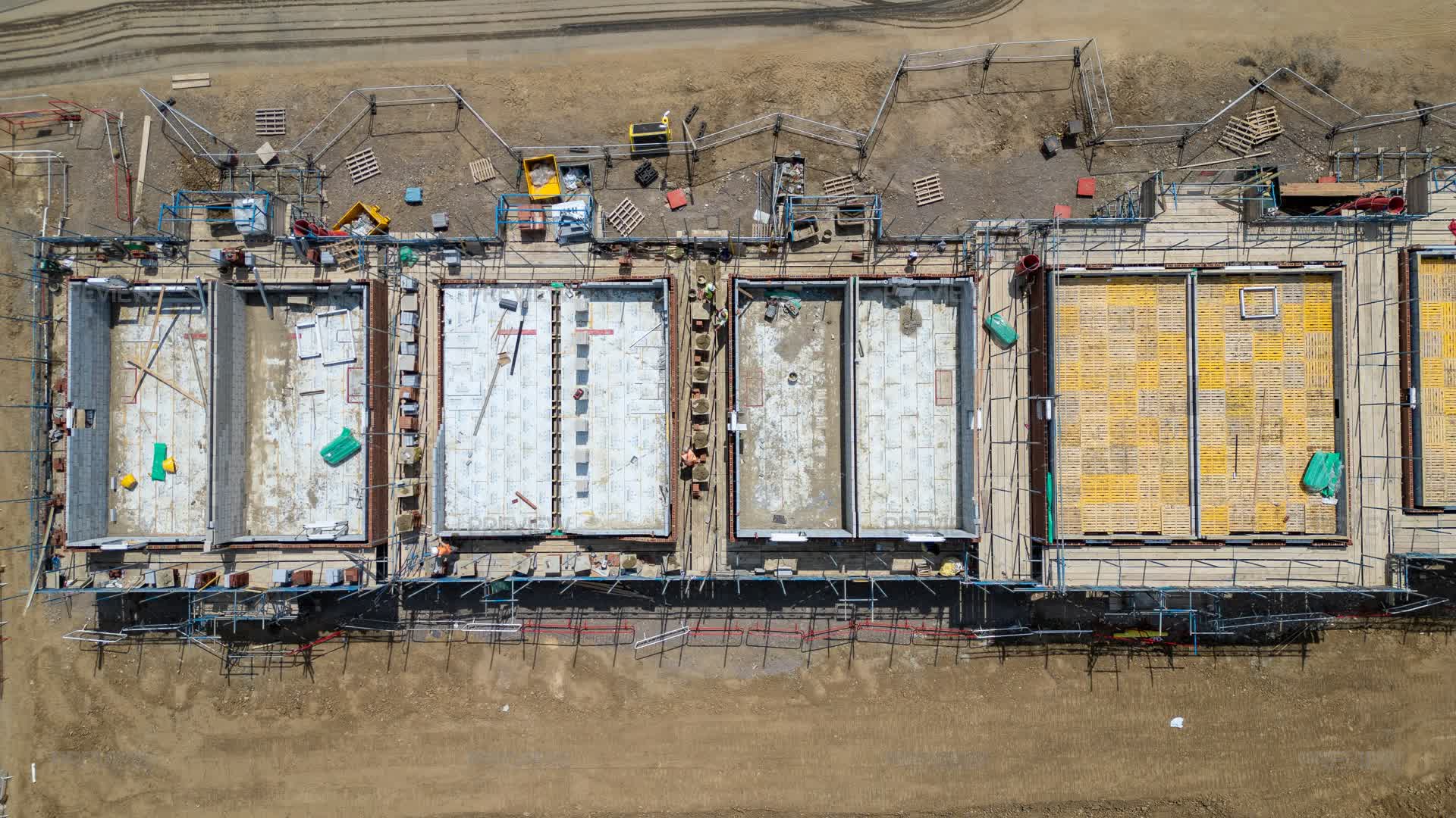 Aerial View Of Rectangular Foundations U - Stock Photos | Motion Array