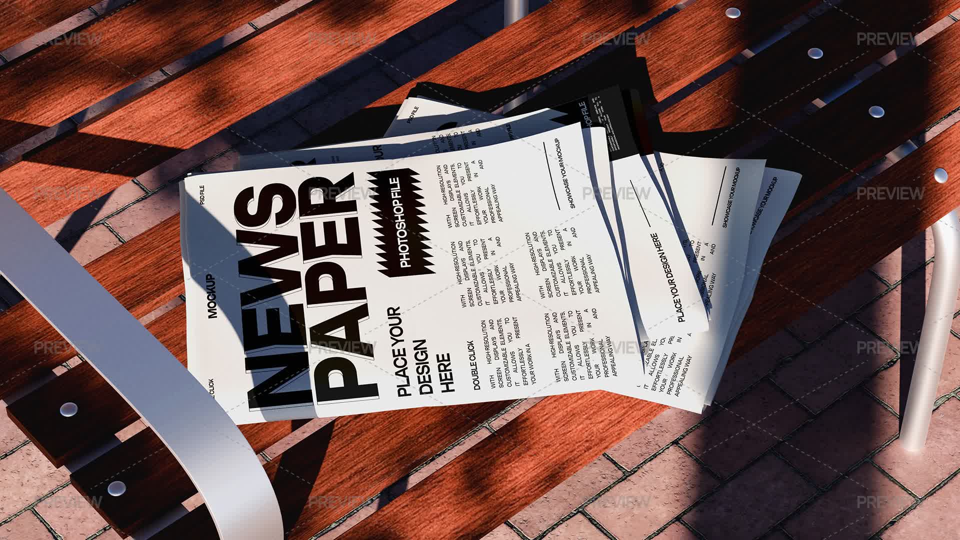 Newspaper On Chair Mockup by stdgaris - Graphics | Motion Array
