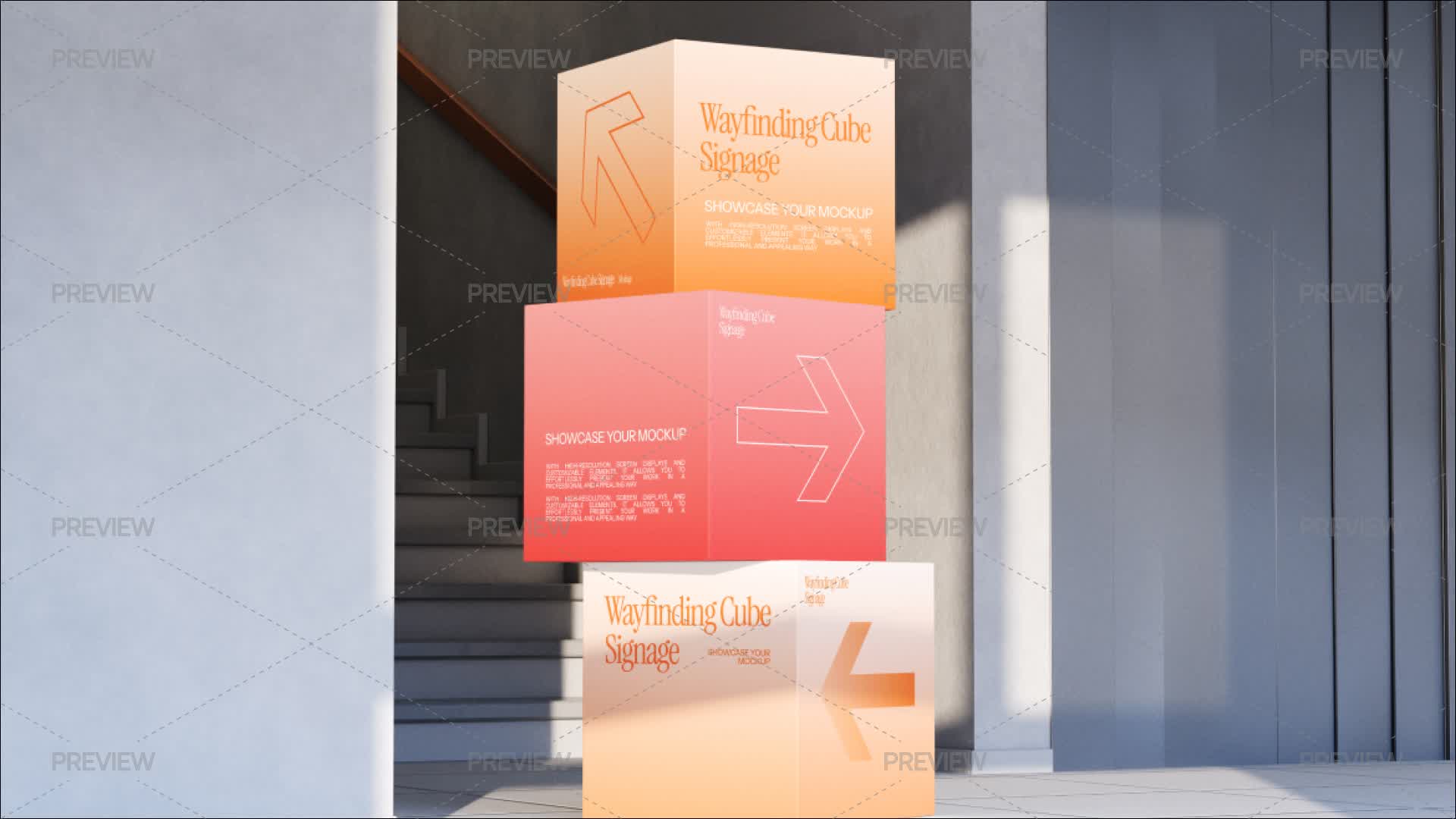 Cube Signage Mockup - Graphics | Motion Array
