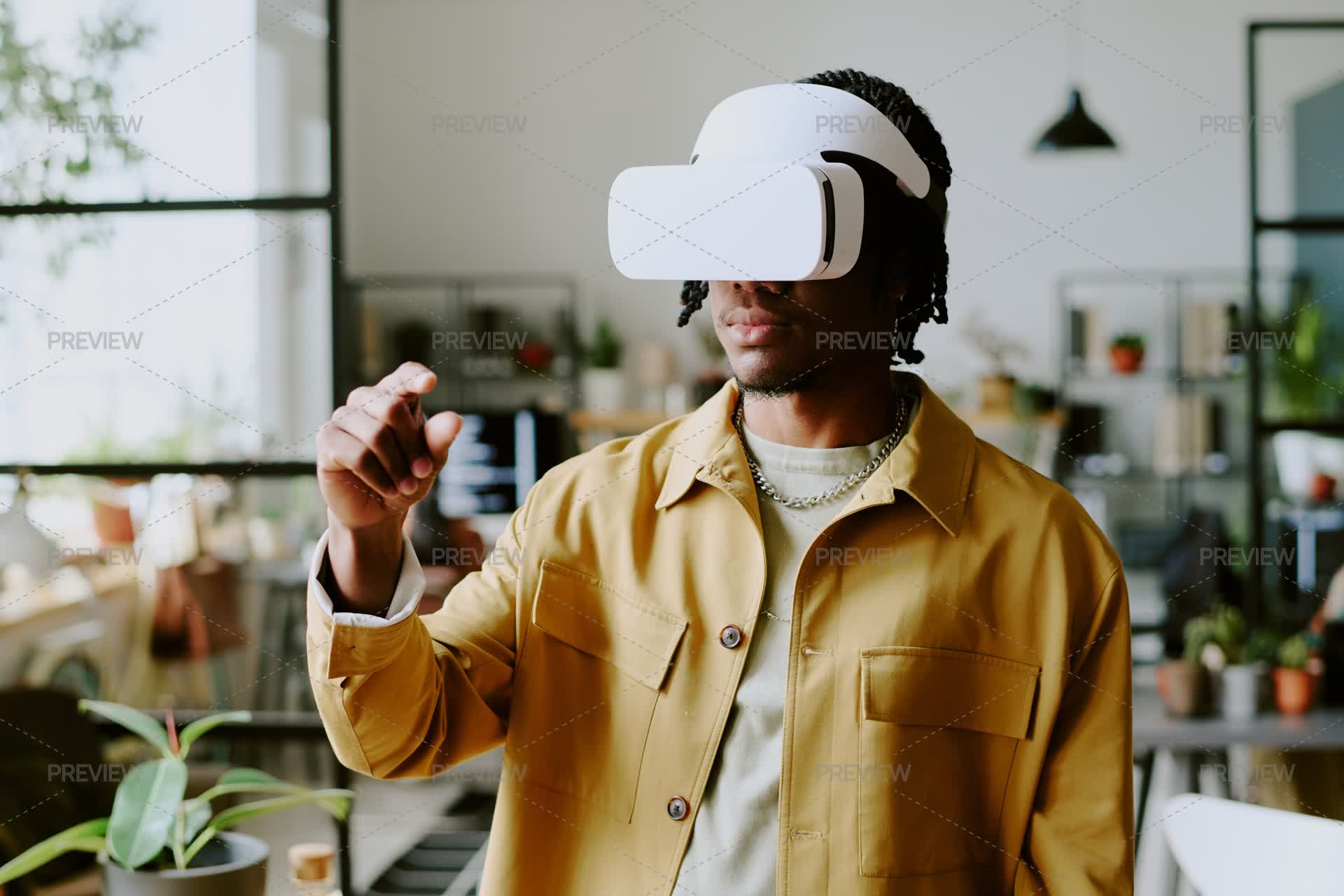 Gen Z Male Programmer Using VR Technology by AnnaStills - Stock Photos ...