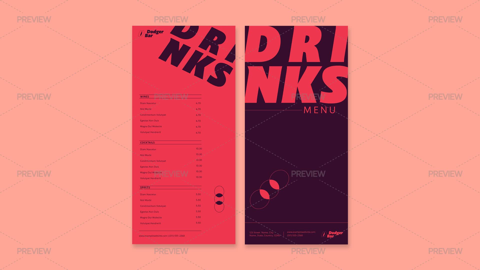 Bar Menu Templates - Graphics | Motion Array
