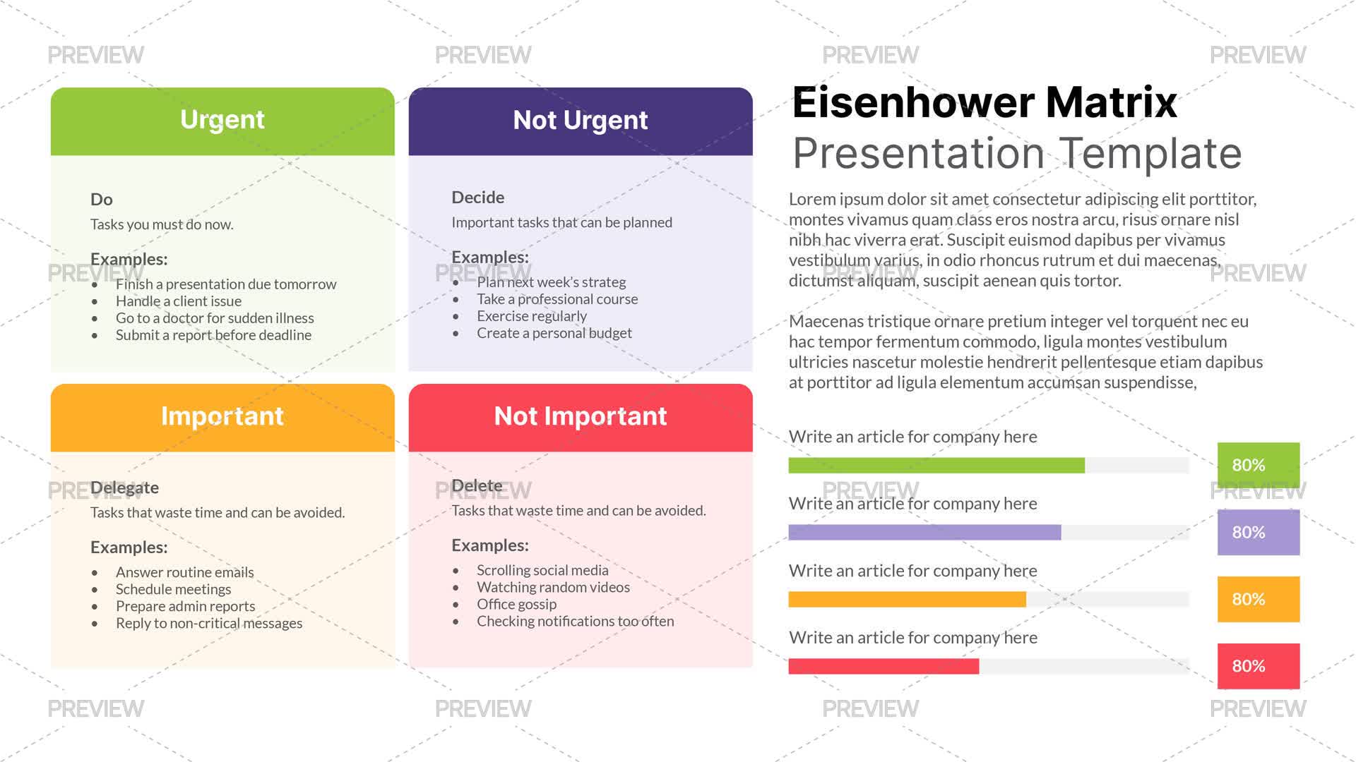 Eisenhower Matrix Infographic Template - Graphics | Motion Array
