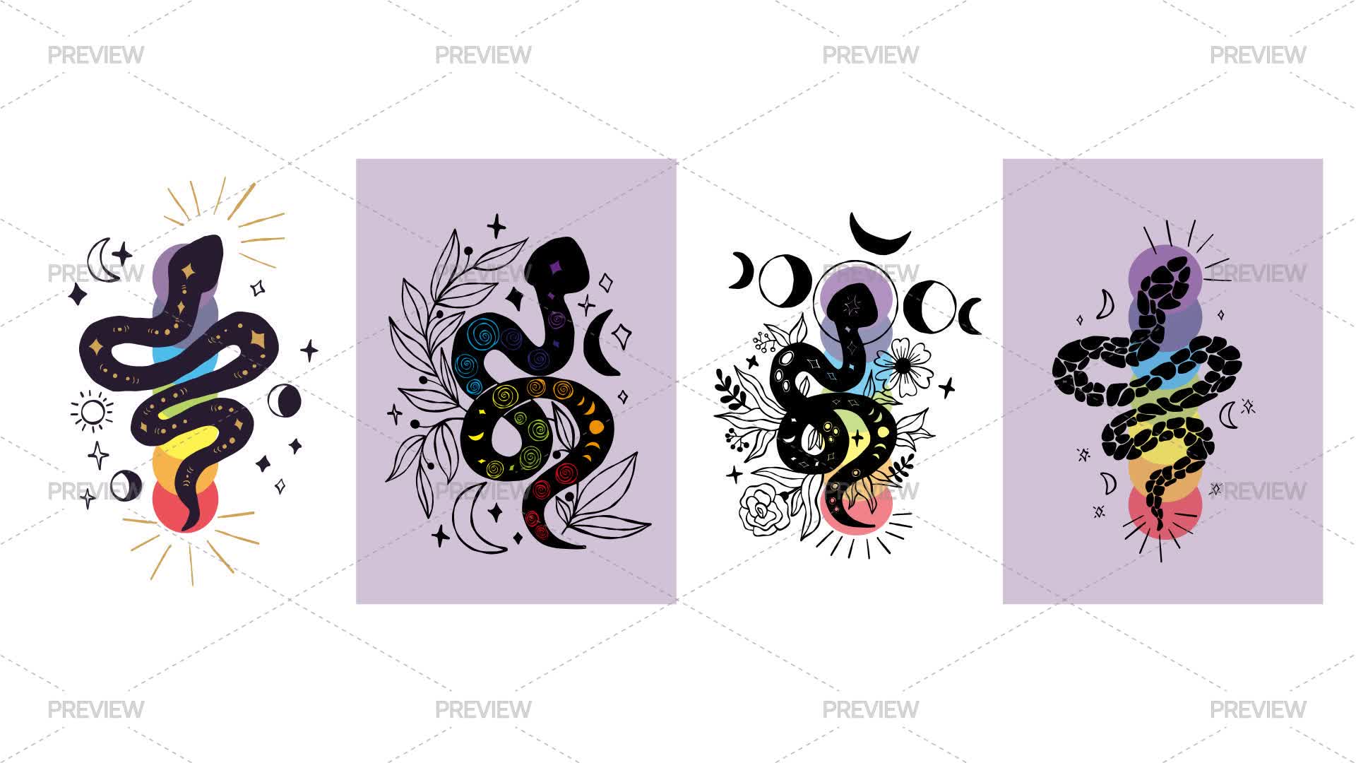 Mystical Snake Elements - Graphics | Motion Array