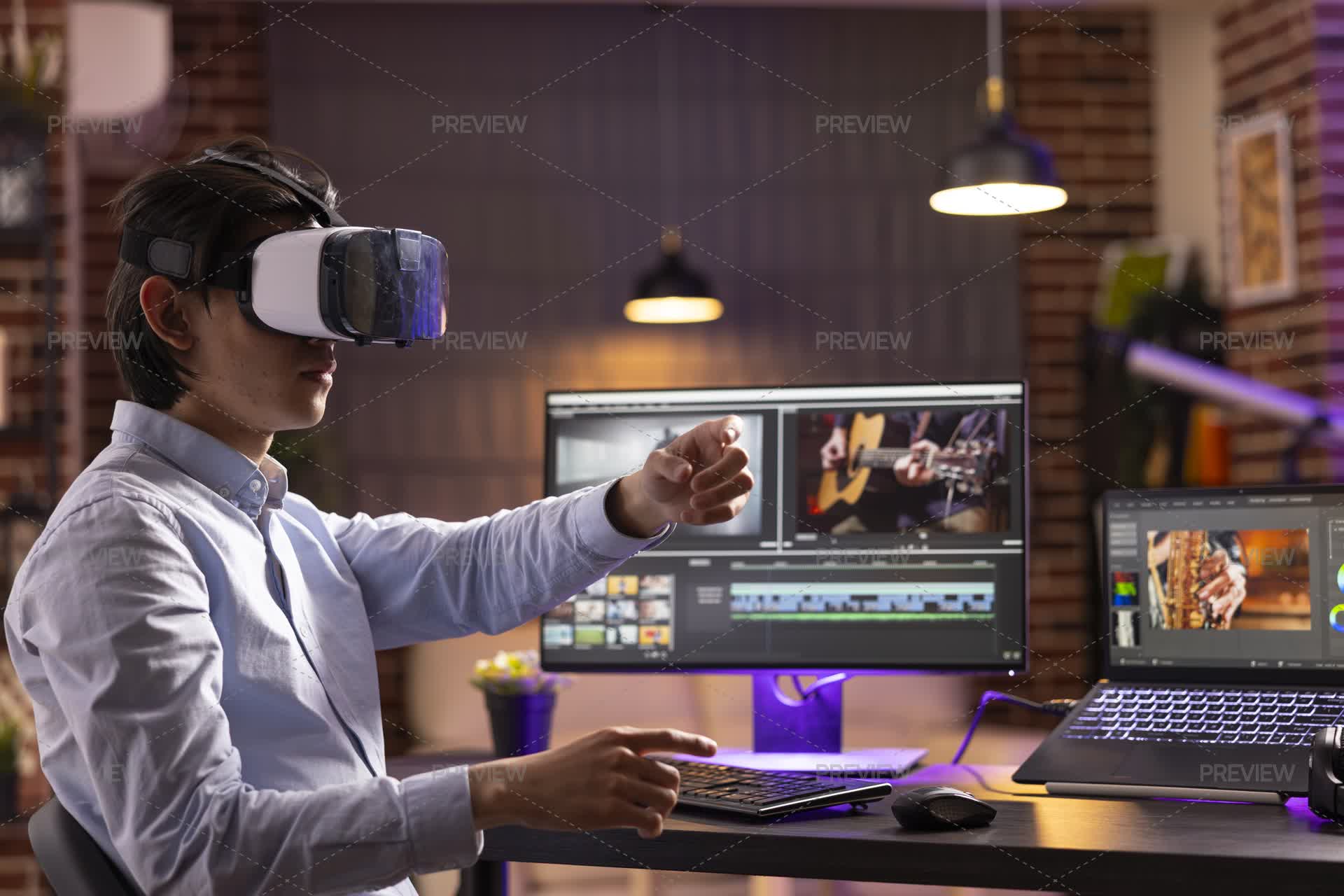 Vr Visual Effects VR Video Editor Designing Visual Effects For Film by DCStudio - Stock ...