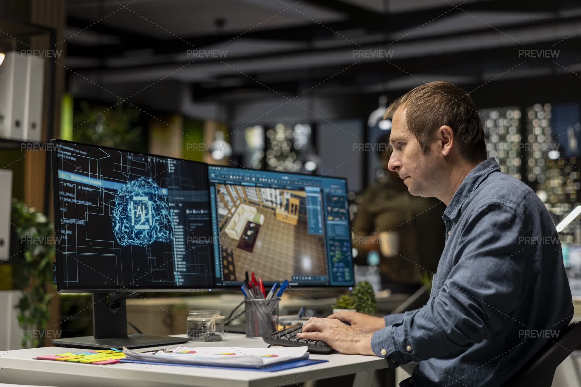Expert Developer Using AI Neural Networks On 3D Modeling Program ...