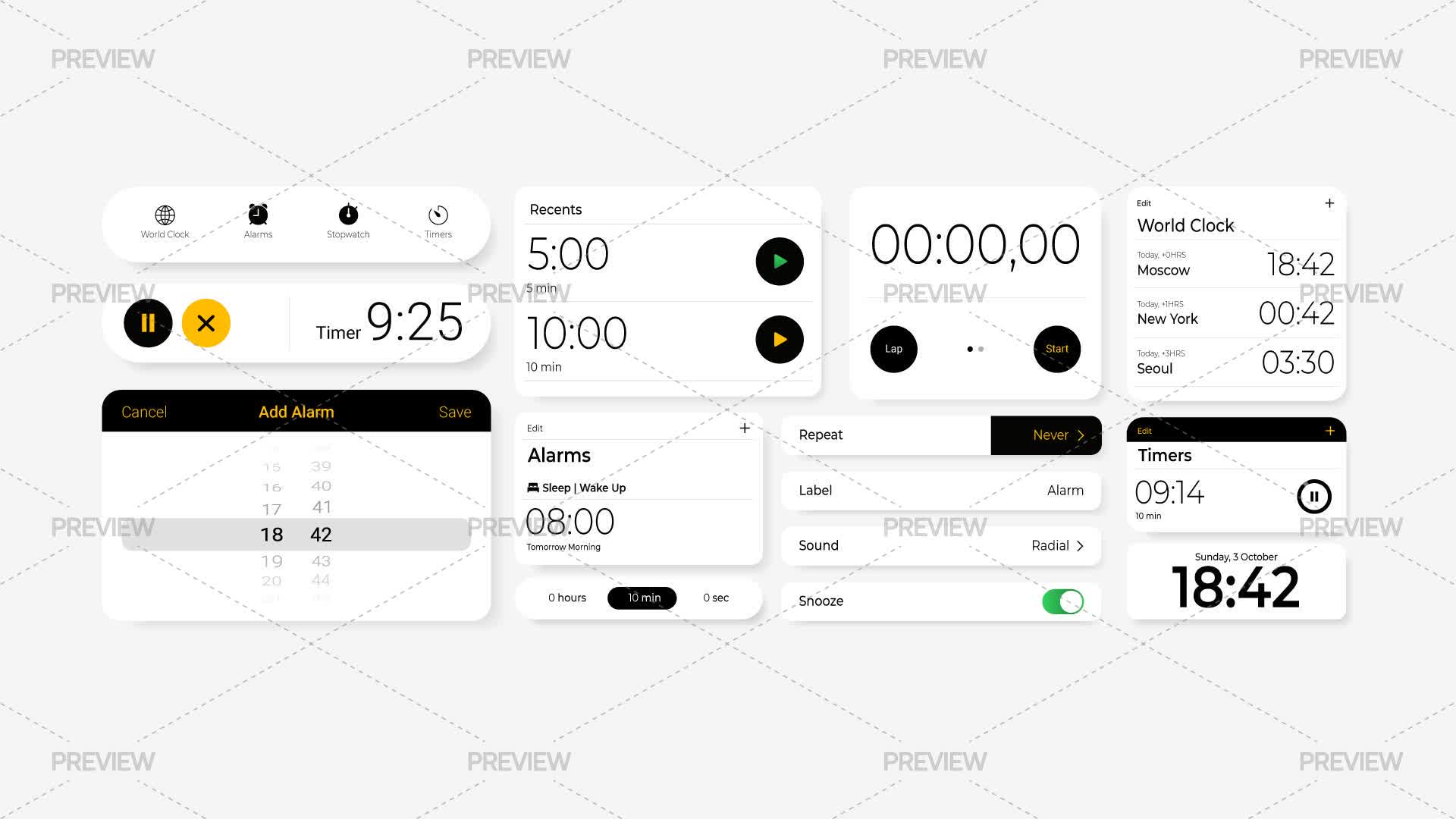 Time Management App Interfaces by katyaskrn - Graphics | Motion Array