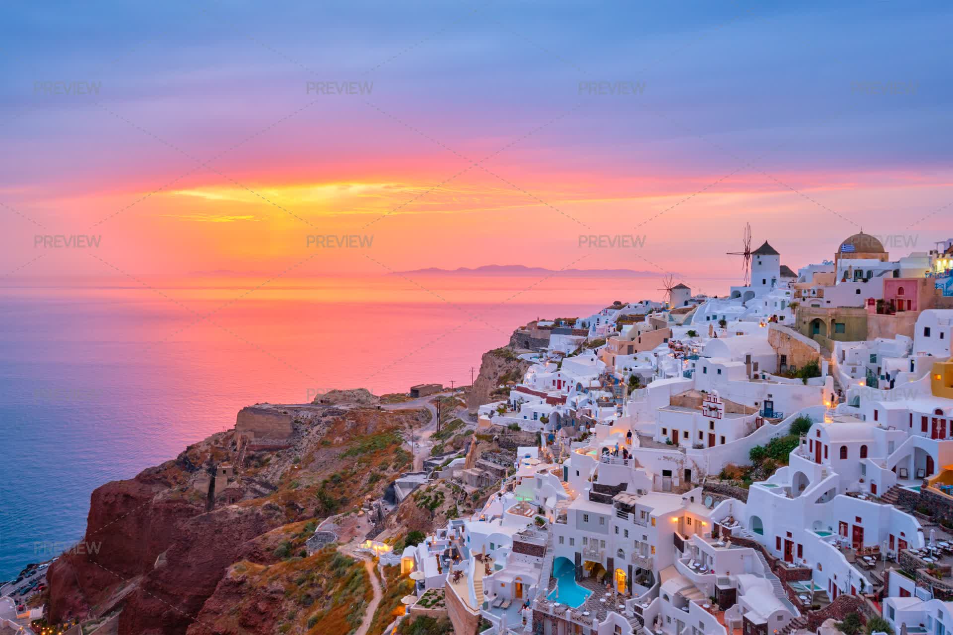 Famous Greek Tourist Destination Oia, Greece by Dmitry Rukhlenko ...