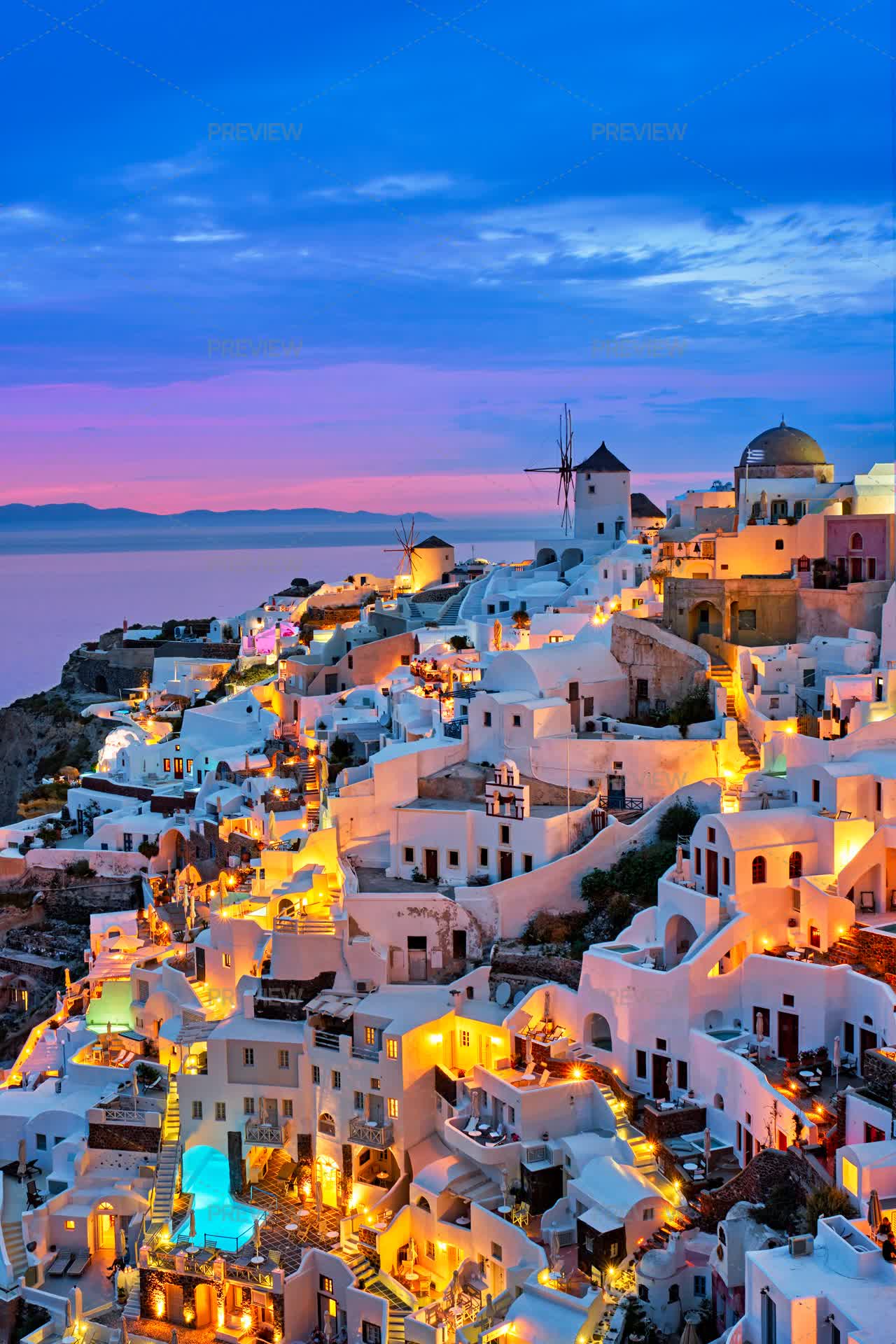 Famous Greek Tourist Destination Oia, Greece by Dmitry Rukhlenko ...
