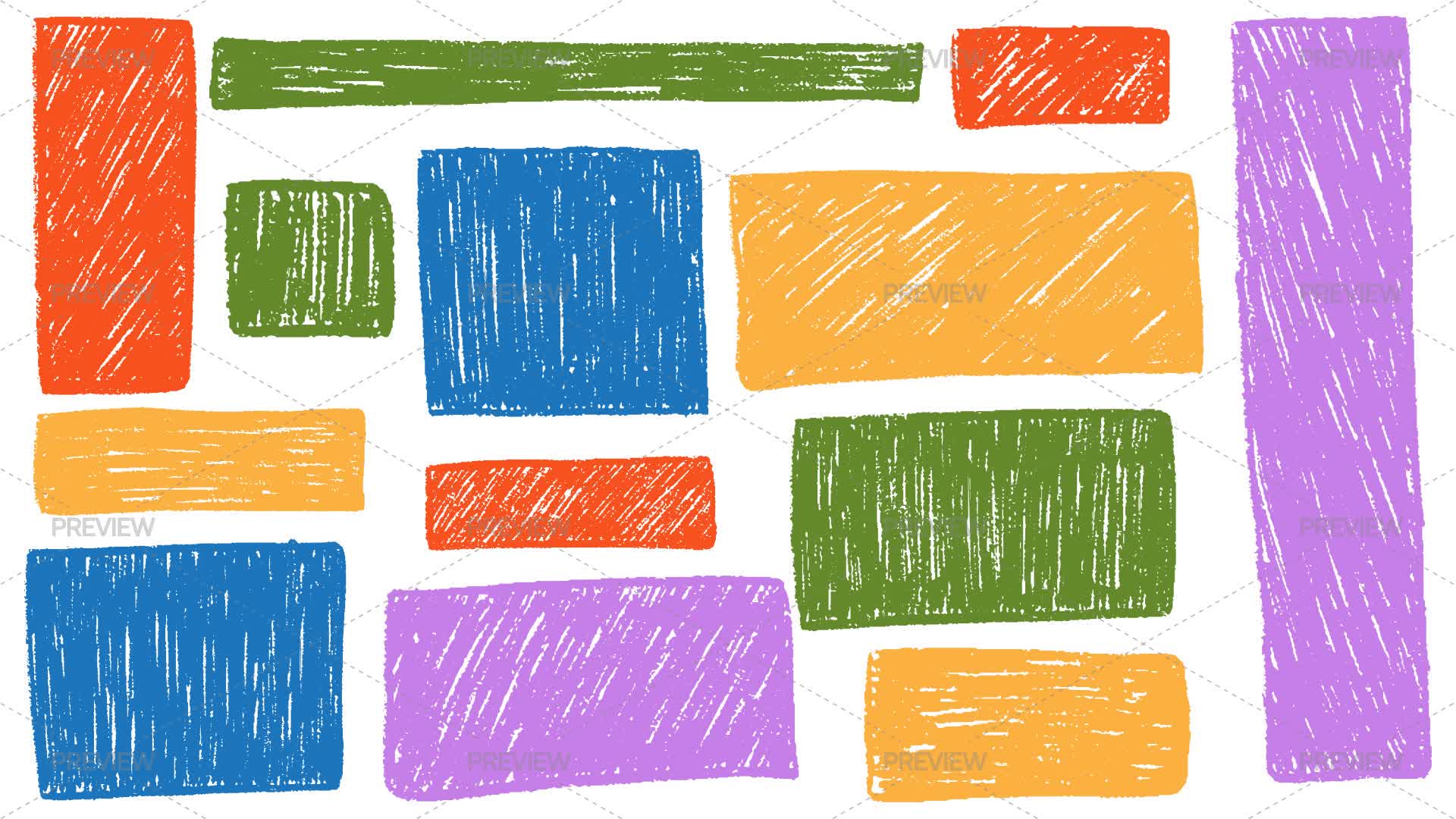 Crayon Array Crayon Square And Rectangle Boxes by PawLoveArt - Graphics | Motion Array