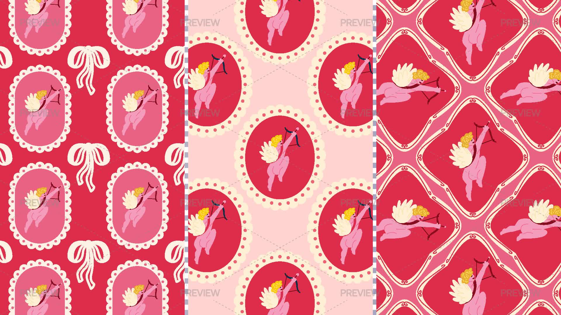 Cupid Pattern Set - Graphics | Motion Array