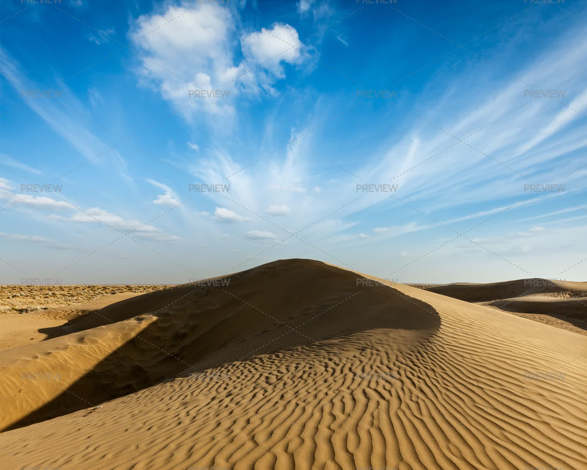 Dunes Of Thar Desert, Rajasthan, India - Stock Photos | Motion Array