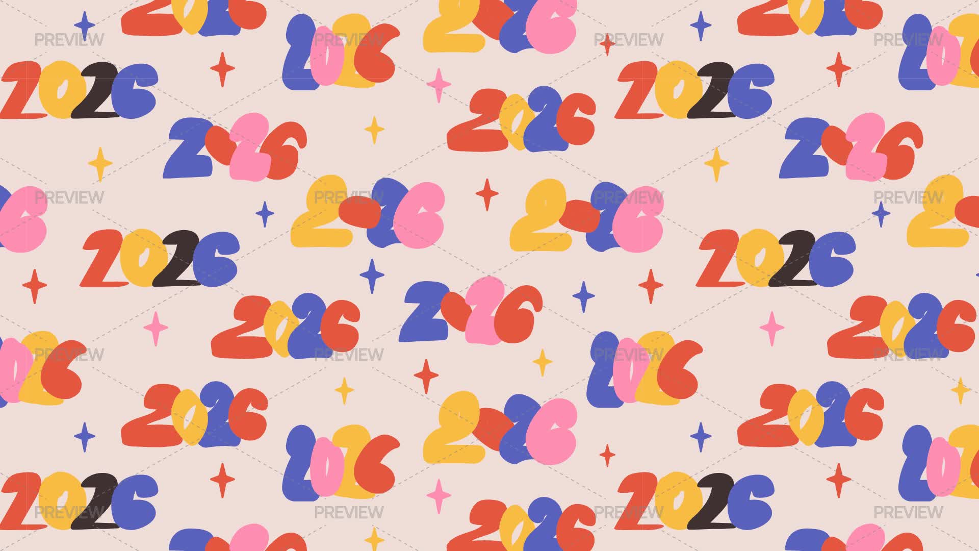 Colorful 2026 New Year Pattern - Graphics | Motion Array