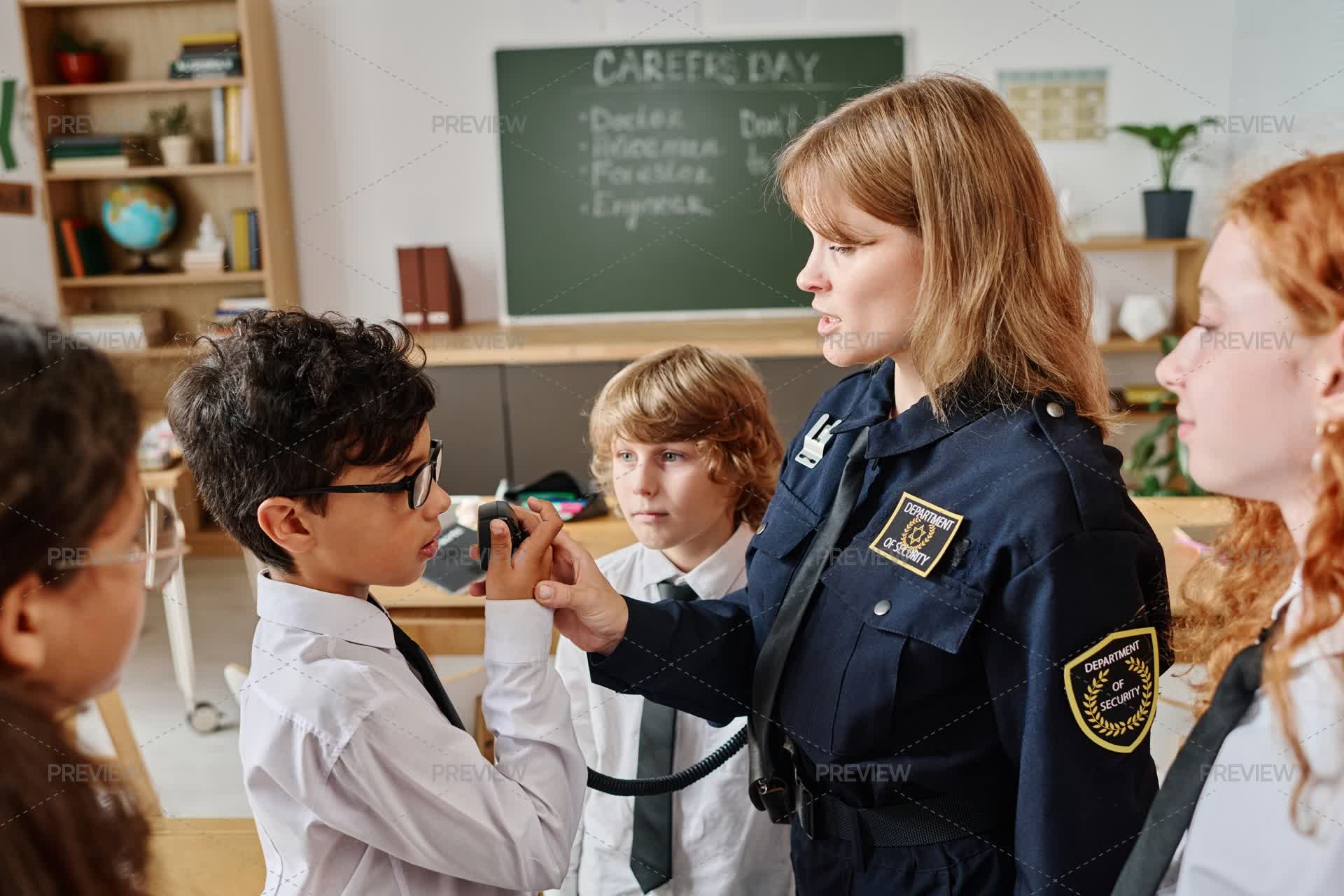 Boy Trying To Using Police Officers Walkie-talkie - Stock Photos ...