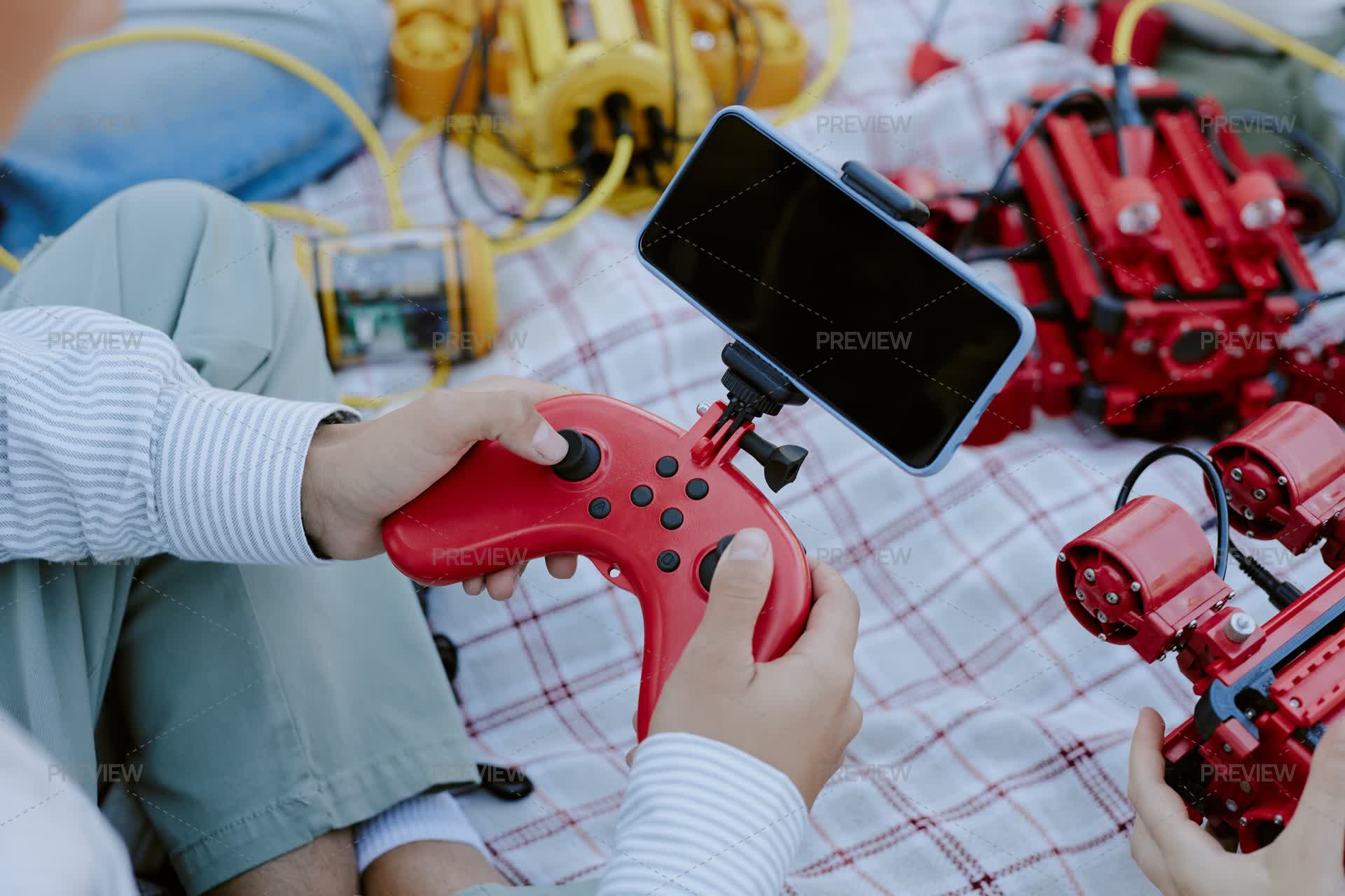 Boy Holding Joystick - Stock Photos | Motion Array