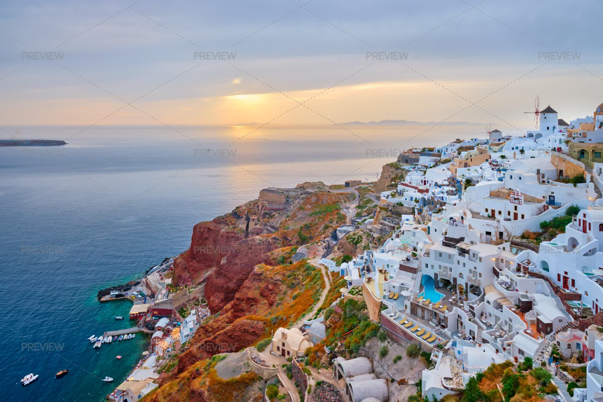 Famous Greek Tourist Destination Oia, Greece - Stock Photos | Motion Array