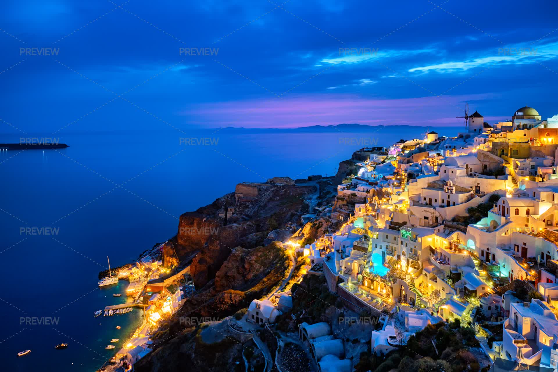 Famous Greek Tourist Destination Oia, Greece - Stock Photos | Motion Array