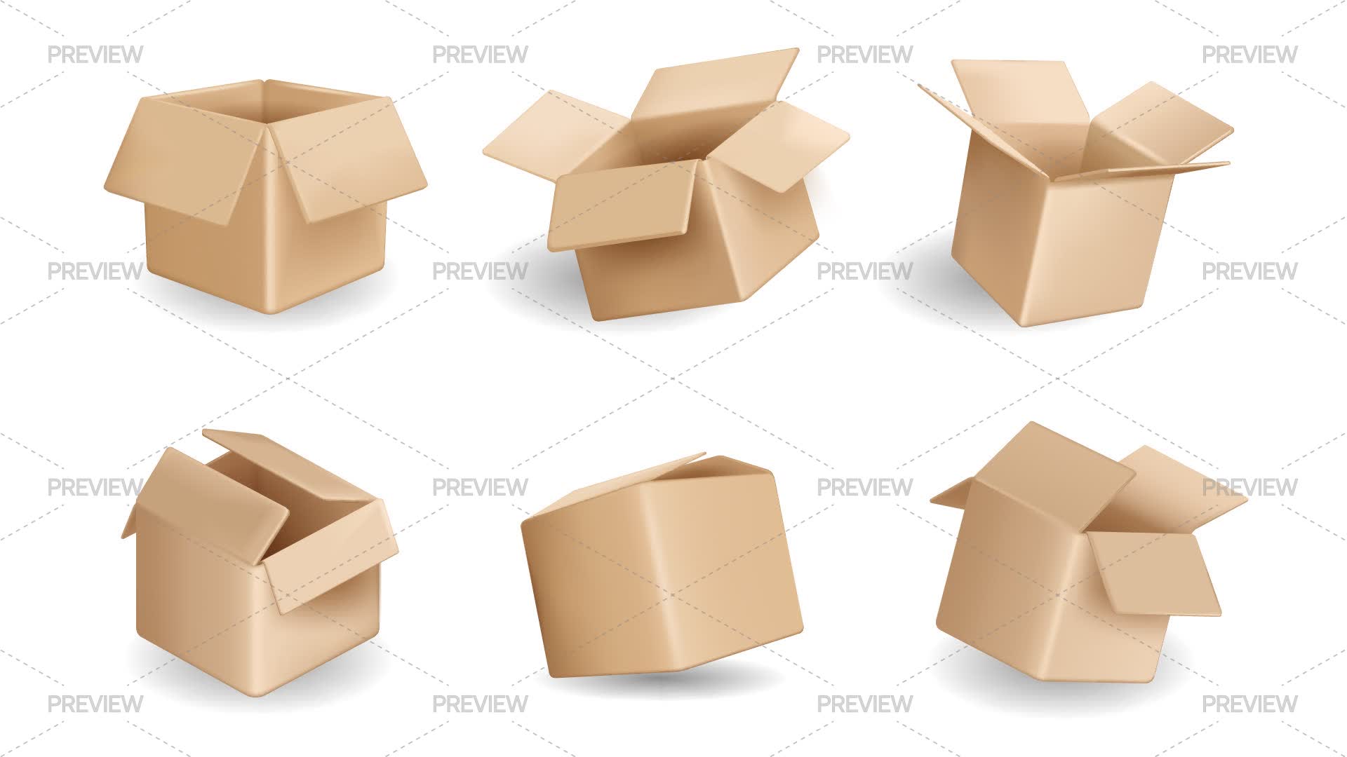 Packing Box Graphics Brown Packing Boxes - Graphics | Motion Array