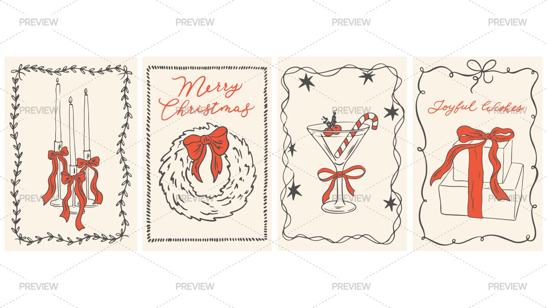 Christmas Vintage Illustrations - Graphics | Motion Array