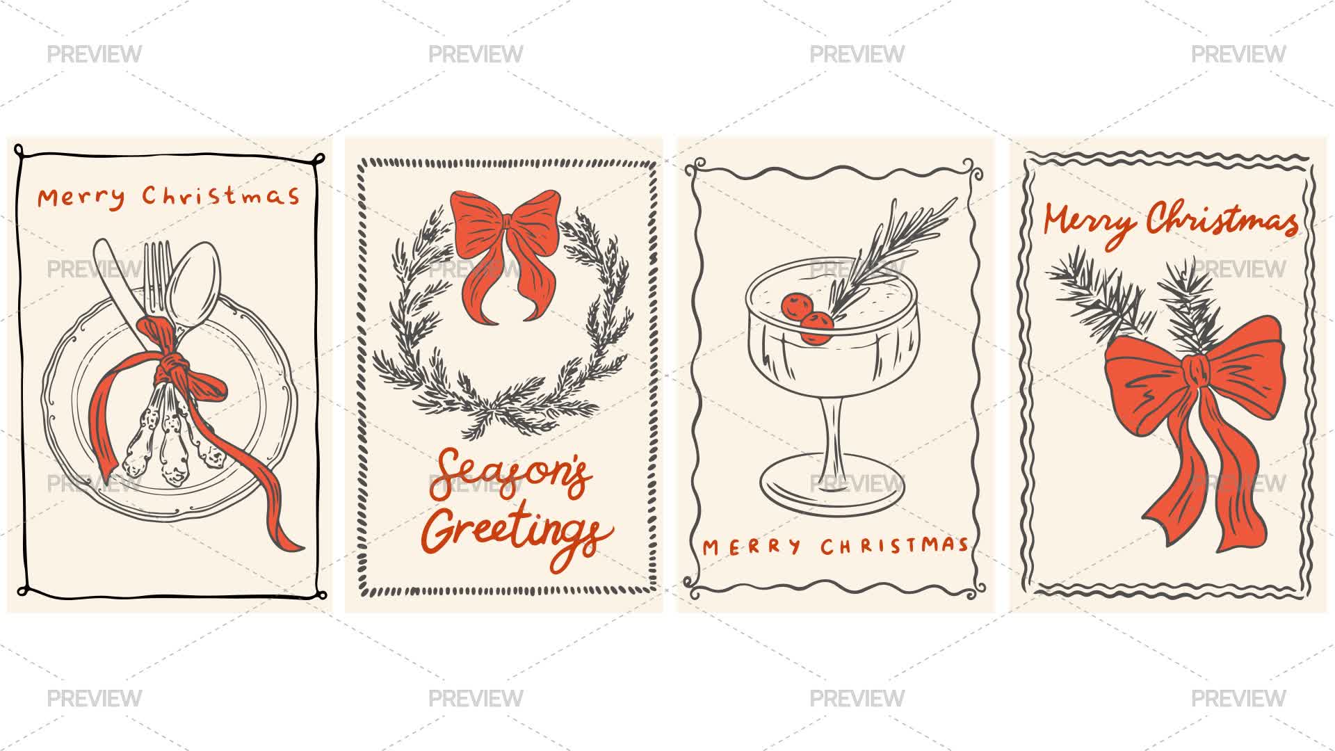 Christmas Vintage Illustrations - Graphics | Motion Array