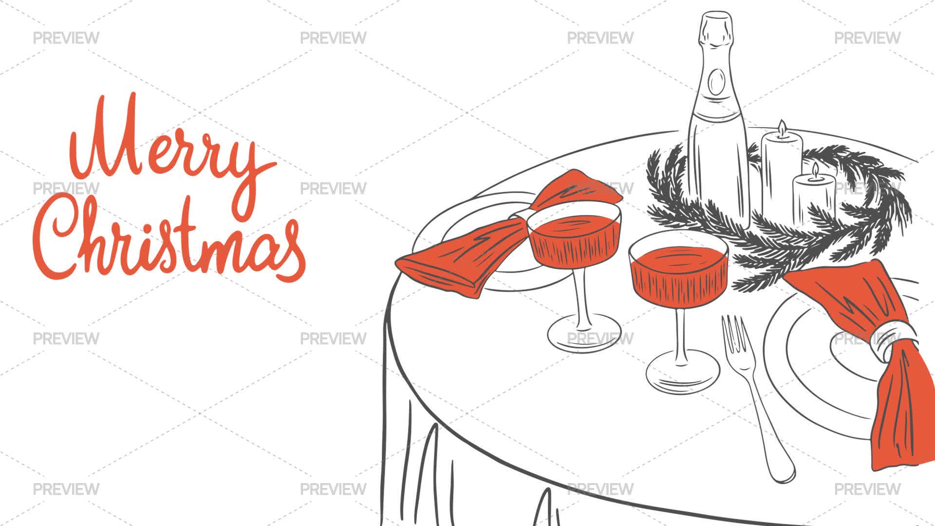Christmas Feast Illustration - Graphics | Motion Array