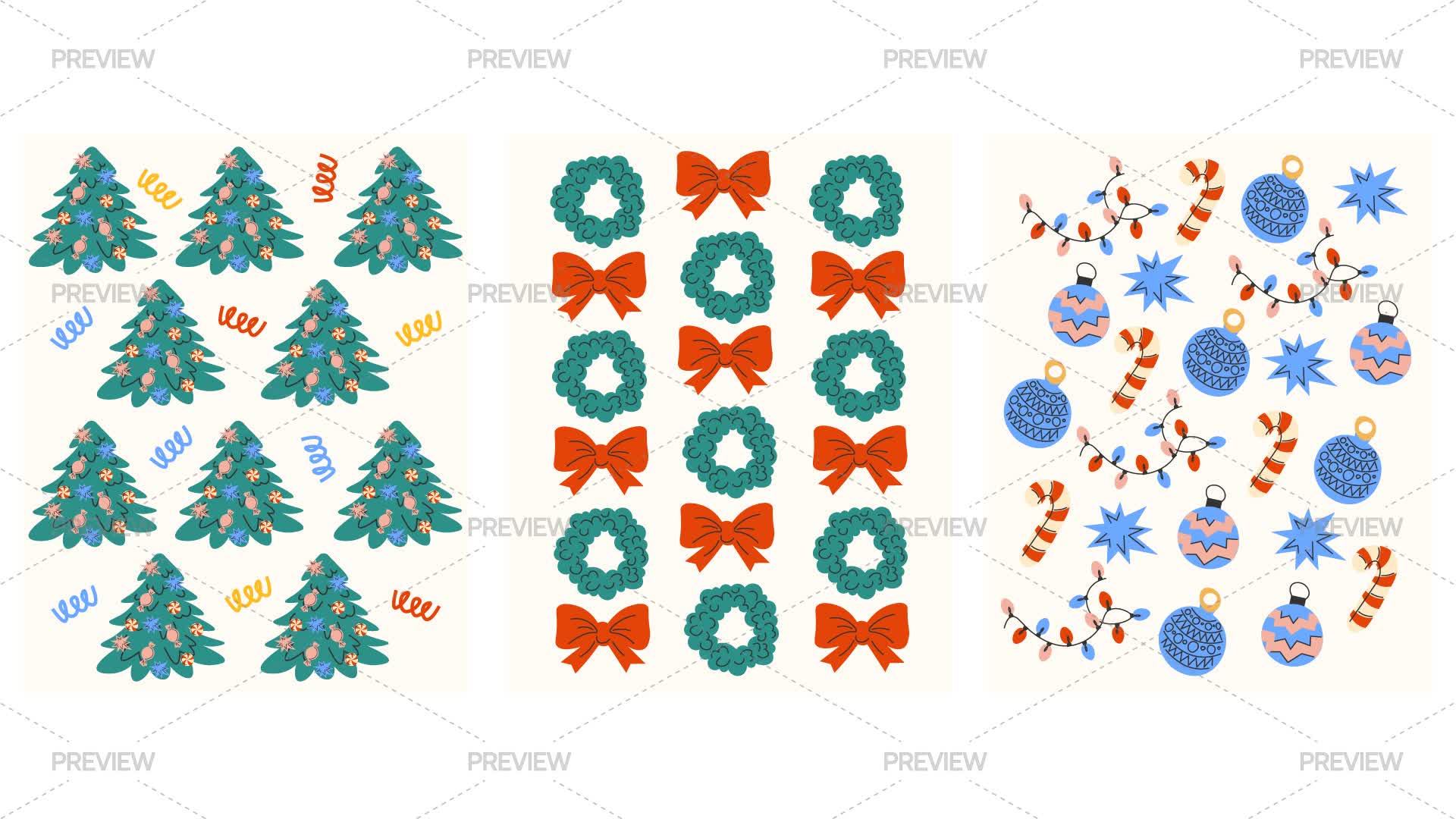 Christmas Holiday Patterns - Graphics | Motion Array