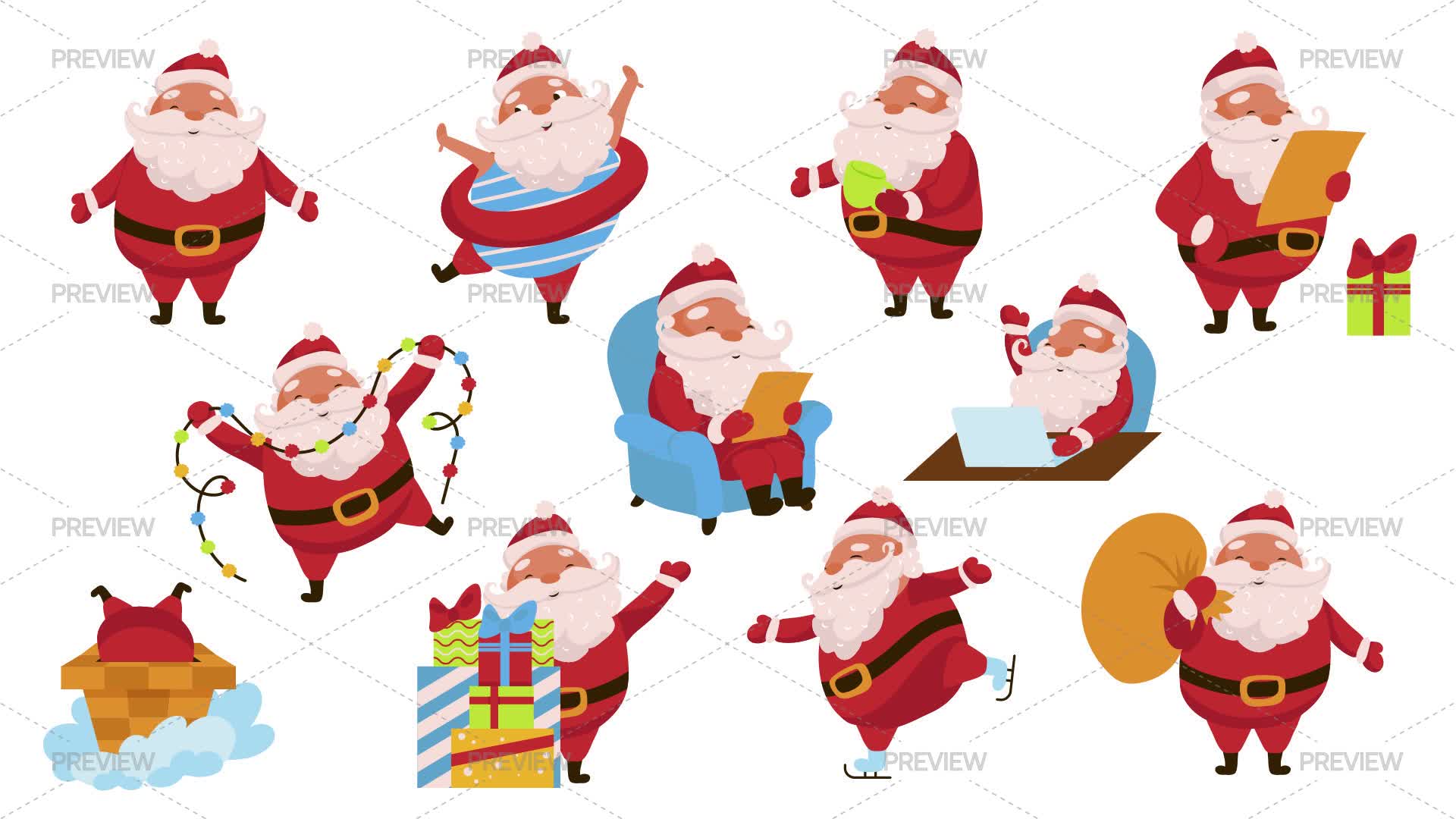 Santa Claus Characters - Graphics | Motion Array