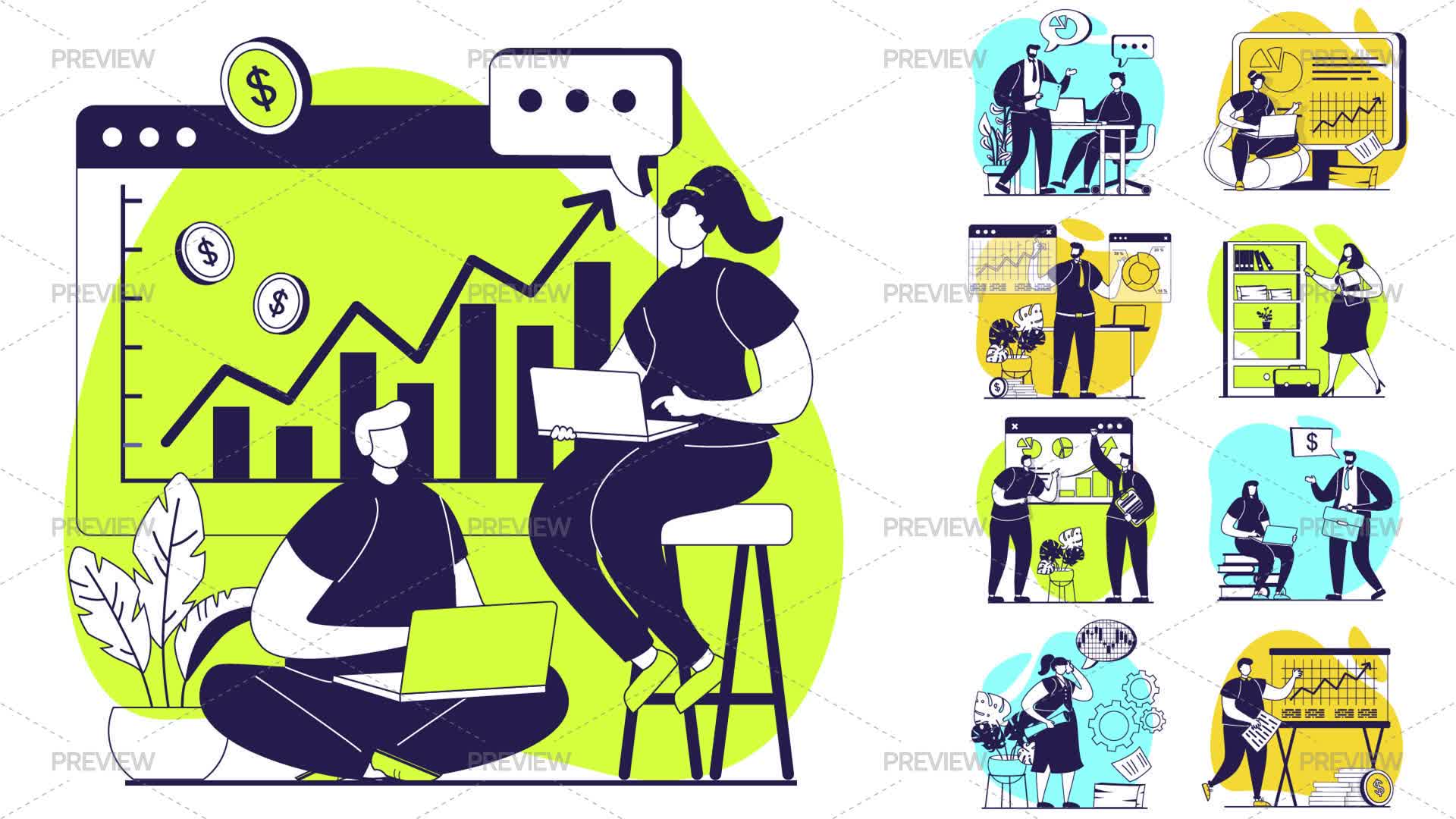 Business Activities Illustrations - Graphics | Motion Array