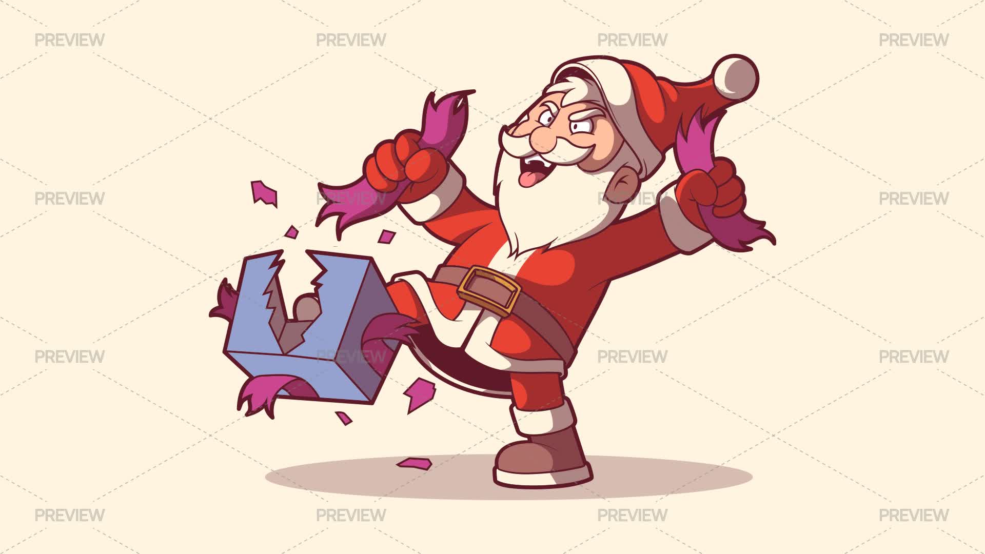 Crazy Santa Character - Graphics | Motion Array
