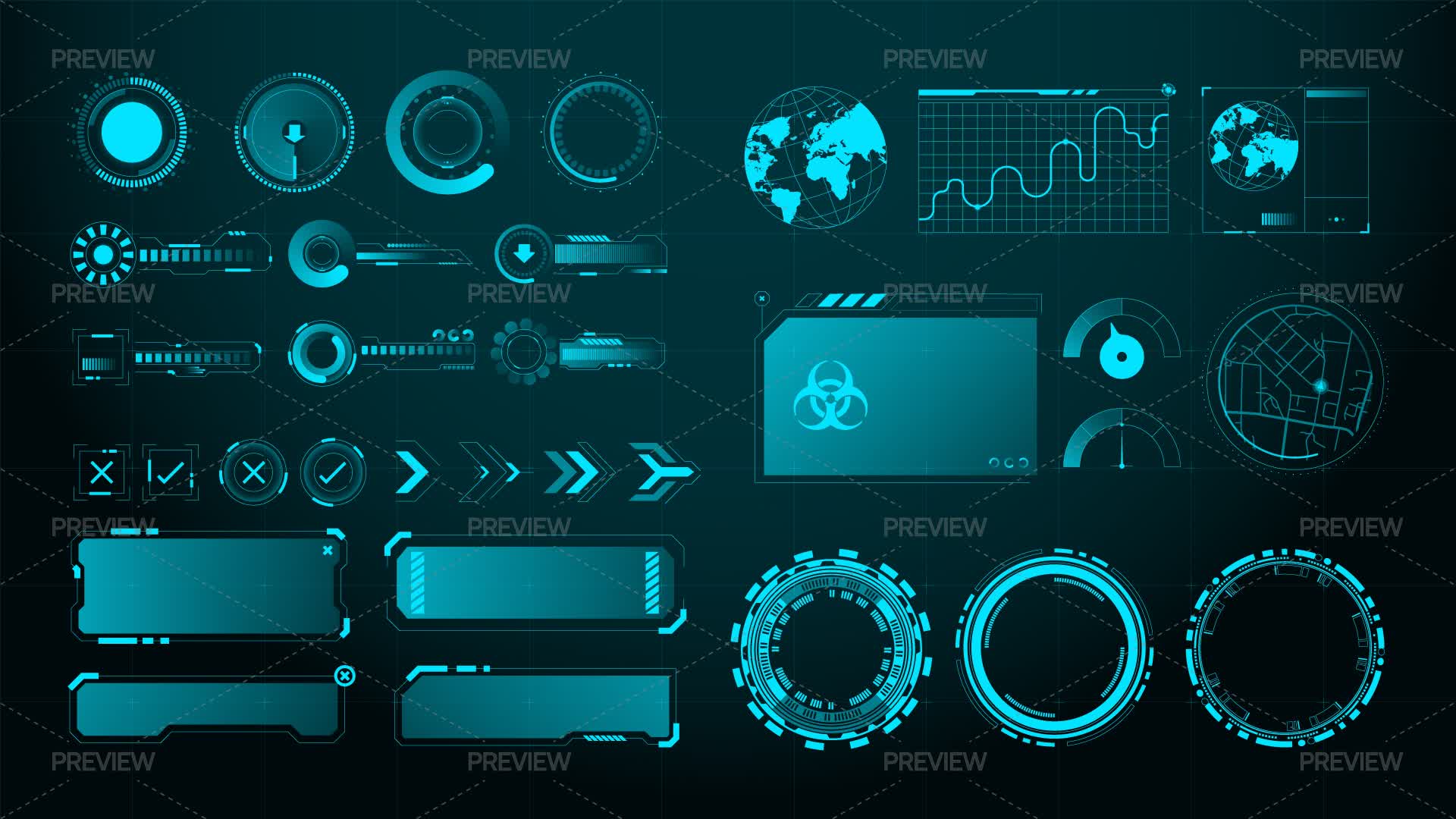 Hi Tech Interface Elements Hi Tech Elements And HUD Interface by Kuat - Graphics | Motion Array