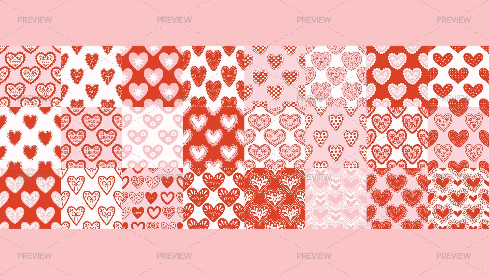 Heart Pattern Video Heart Seamless Patterns by spirka.art - Graphics | Motion Array