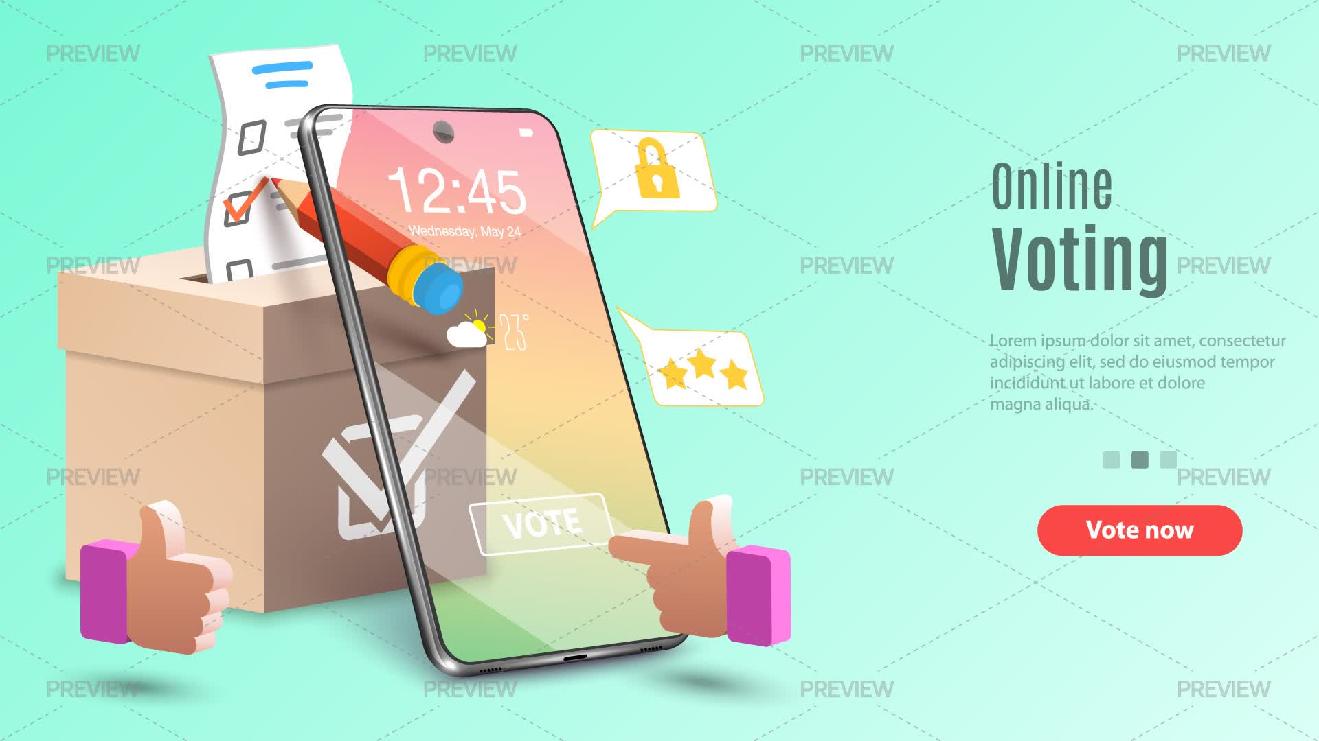 Prom Voting App Online Voting App Banner by TarikVision - Graphics | Motion Array