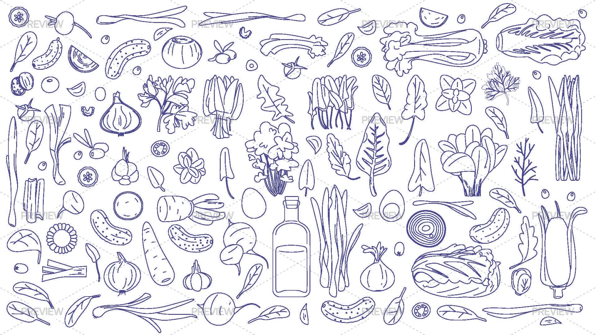 Spring Crops Drawing Spring Vegetables by pepiyoinlo - Graphics | Motion Array