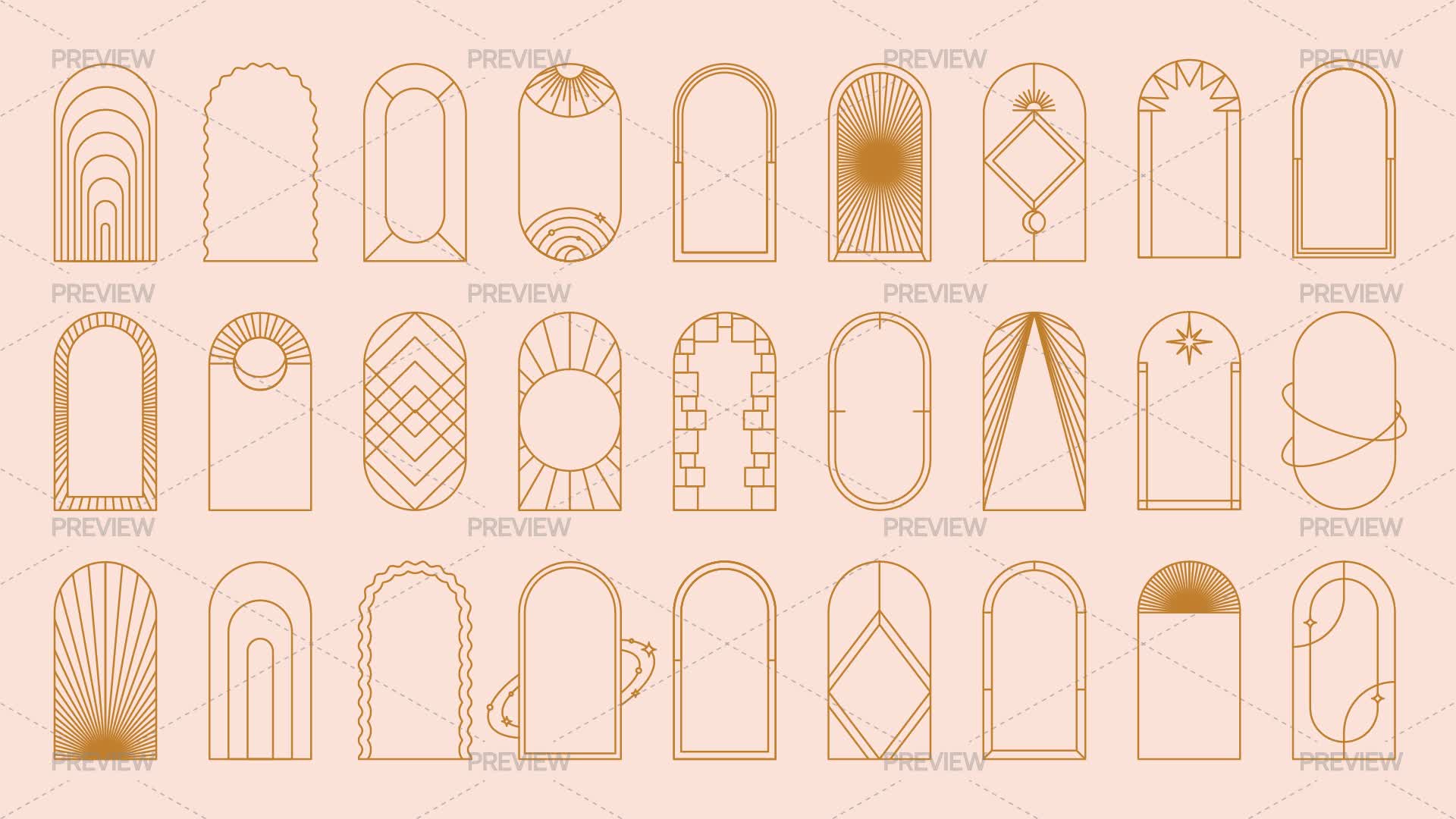 Arch Line Frames by Valedi - Graphics | Motion Array
